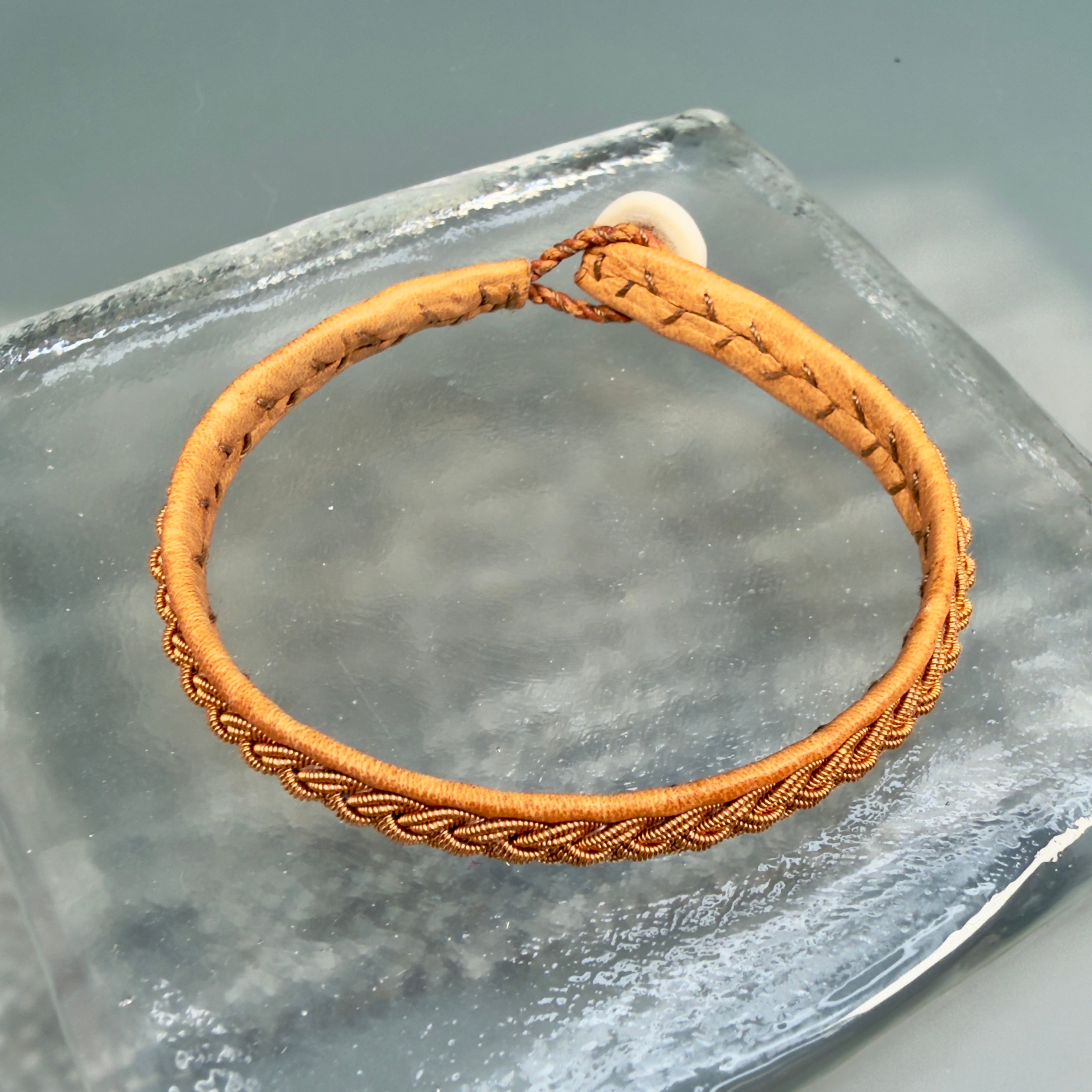 Traditional reindeer leather Lapland Sami bracelet