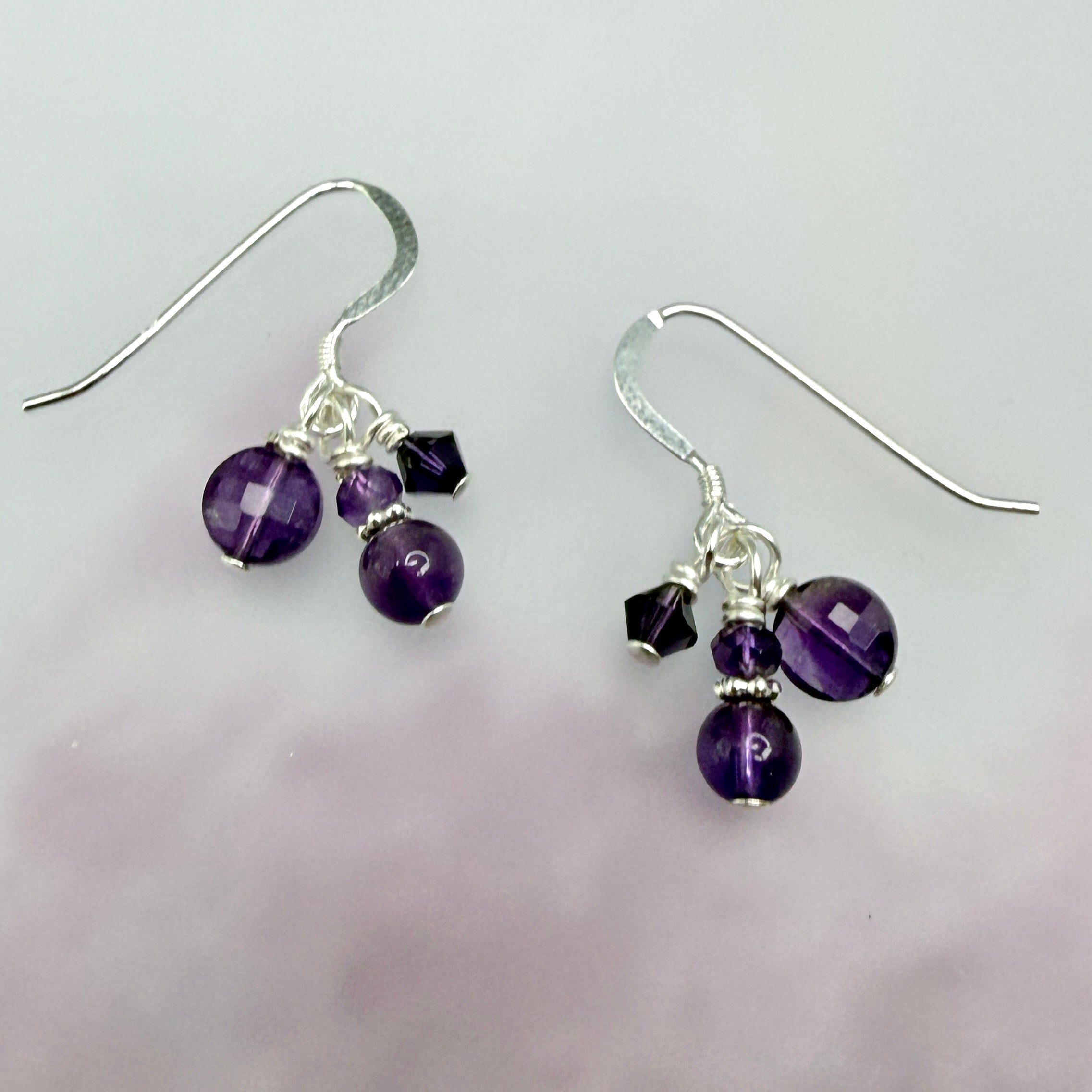 Amethyst cluster Earrings