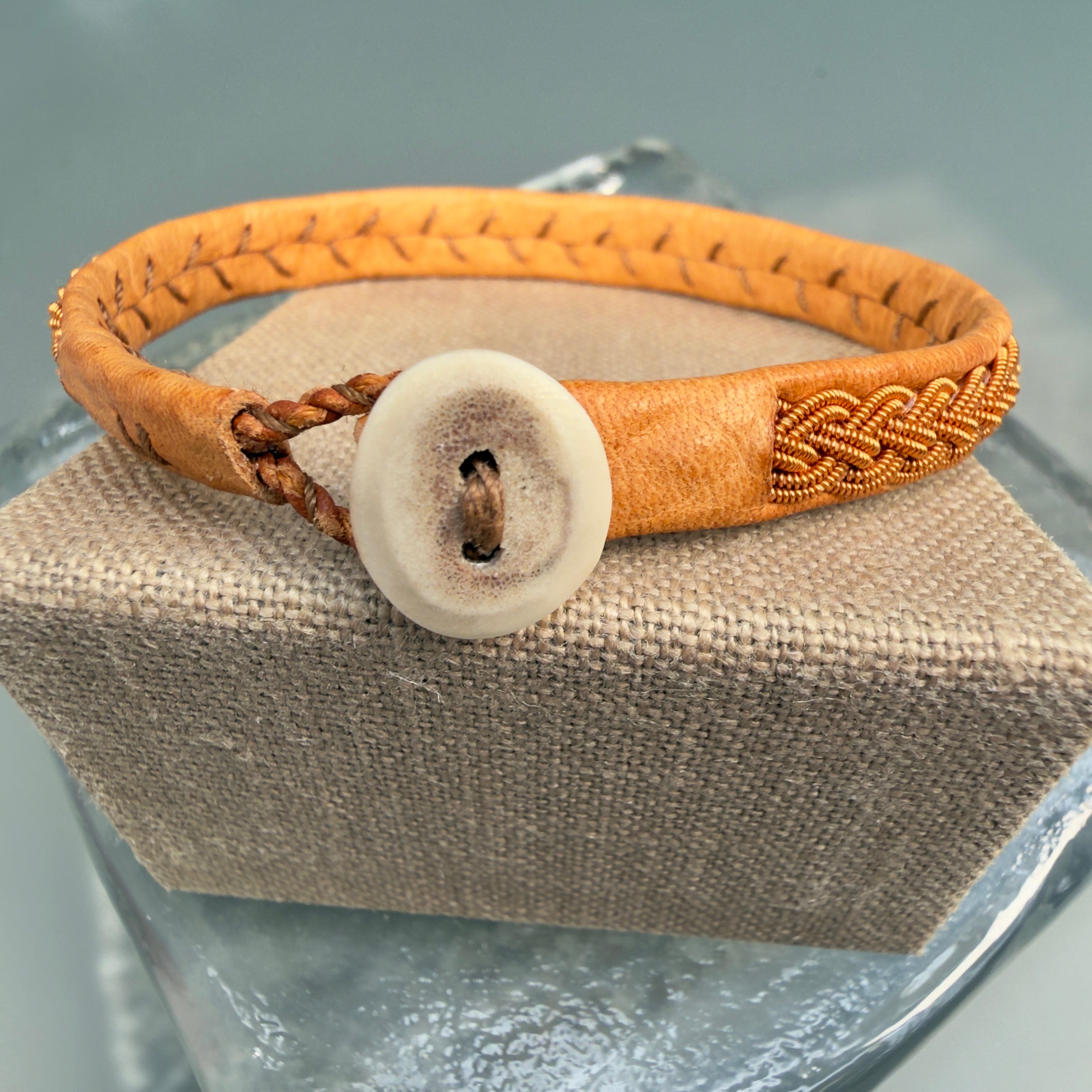 Traditional reindeer leather Lapland Sami bracelet