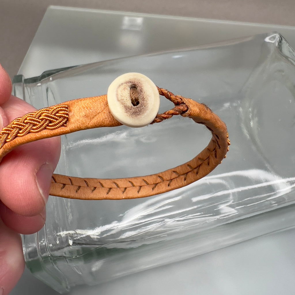 Traditional reindeer leather Lapland Sami bracelet