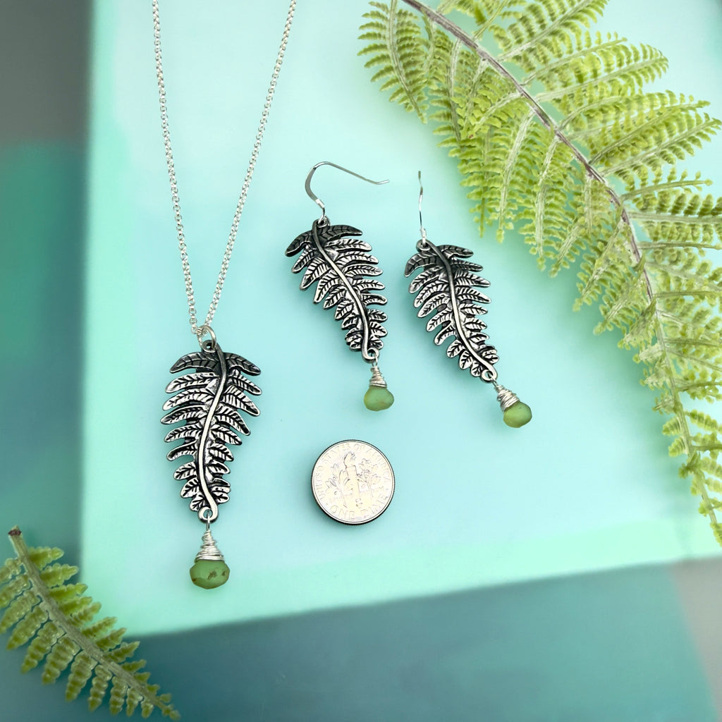 Fern Frond Leaf Earrings