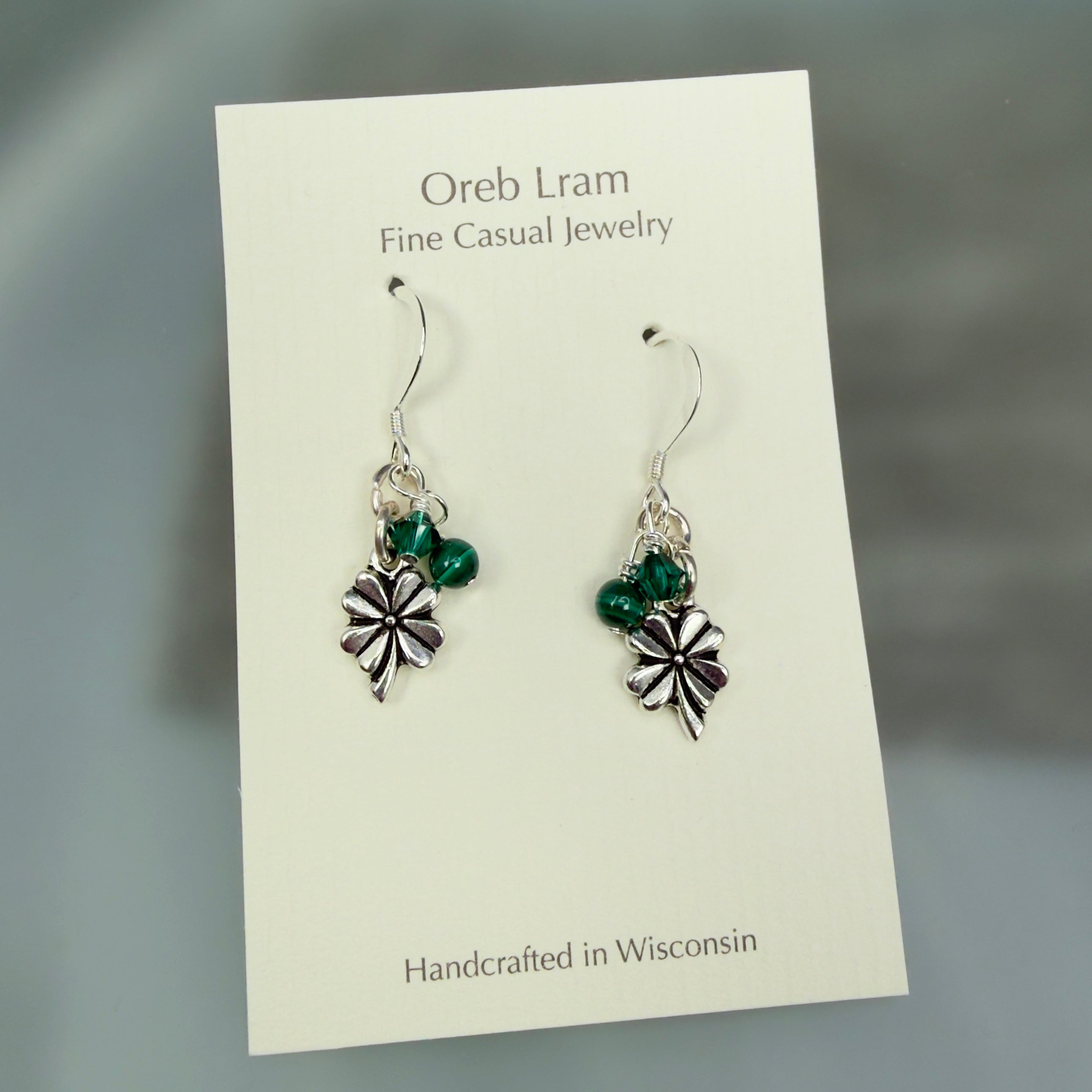 Lucky Four Leaf Clover Set - Chain Necklace and Earrings