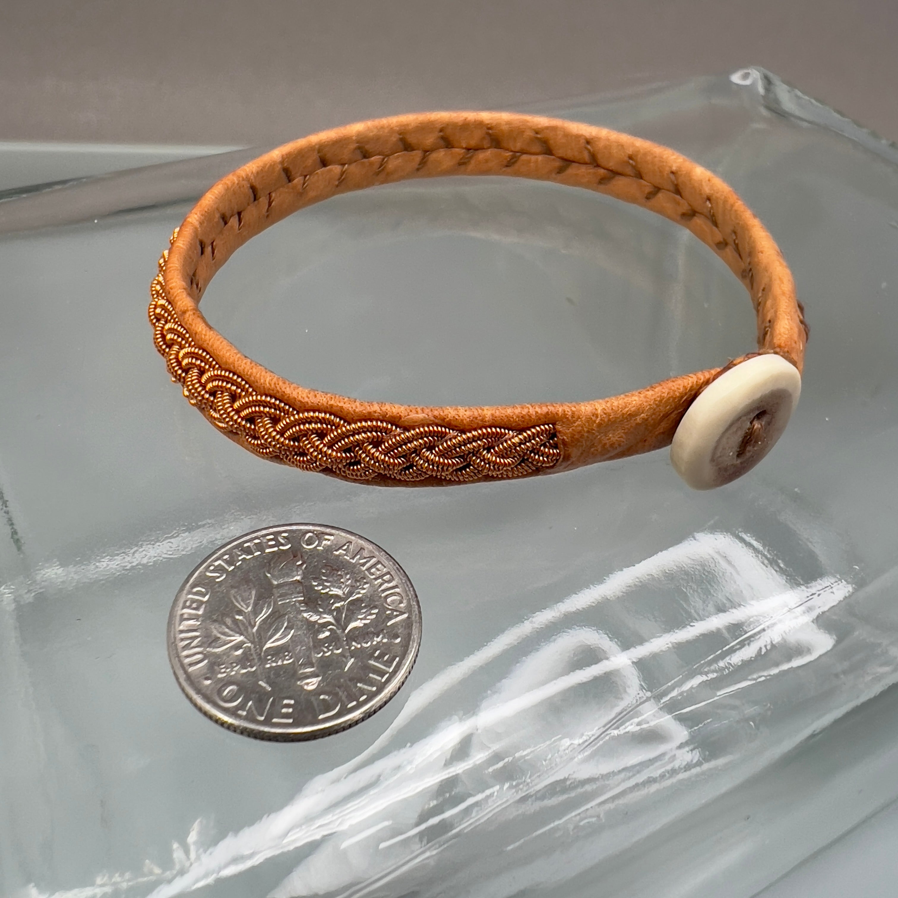Traditional reindeer leather Lapland Sami bracelet