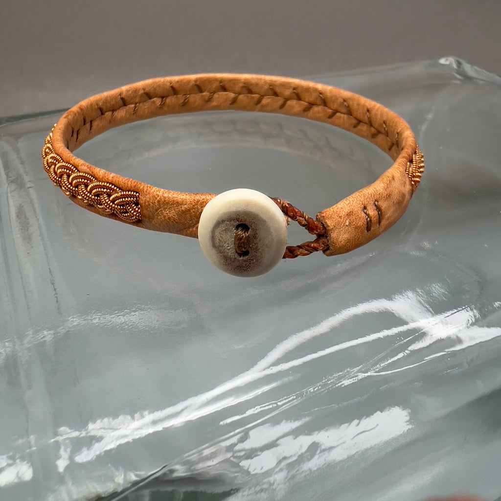 Traditional reindeer leather Lapland Sami bracelet