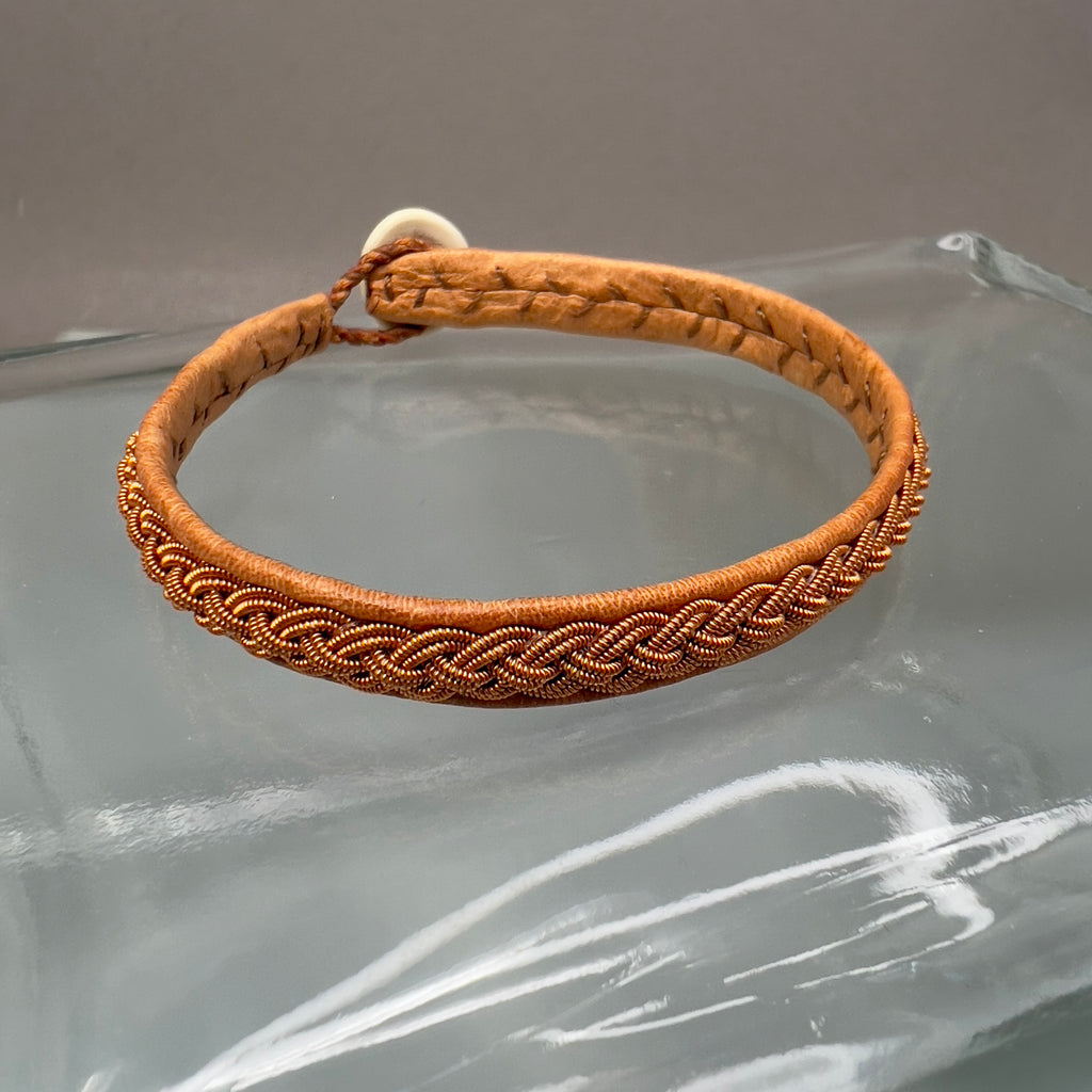 Traditional reindeer leather Lapland Sami bracelet