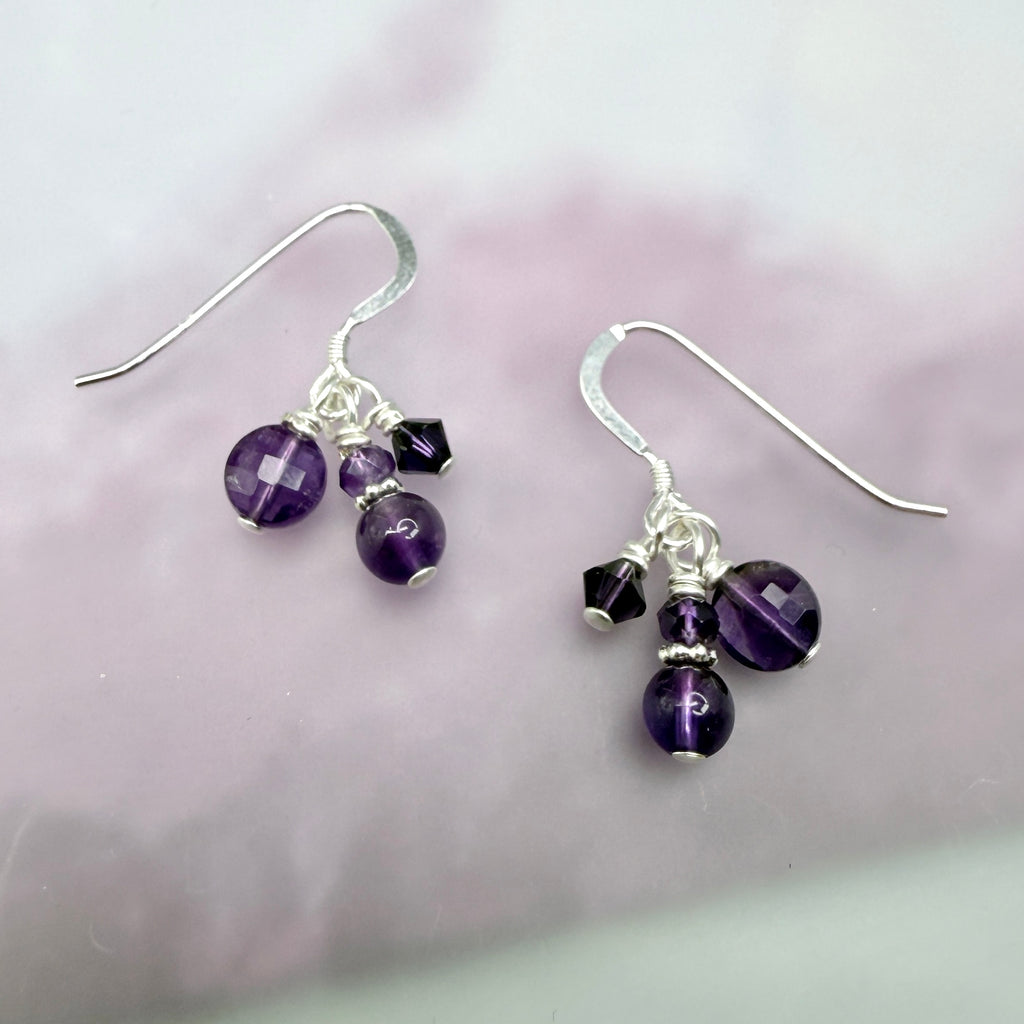 Amethyst cluster Earrings