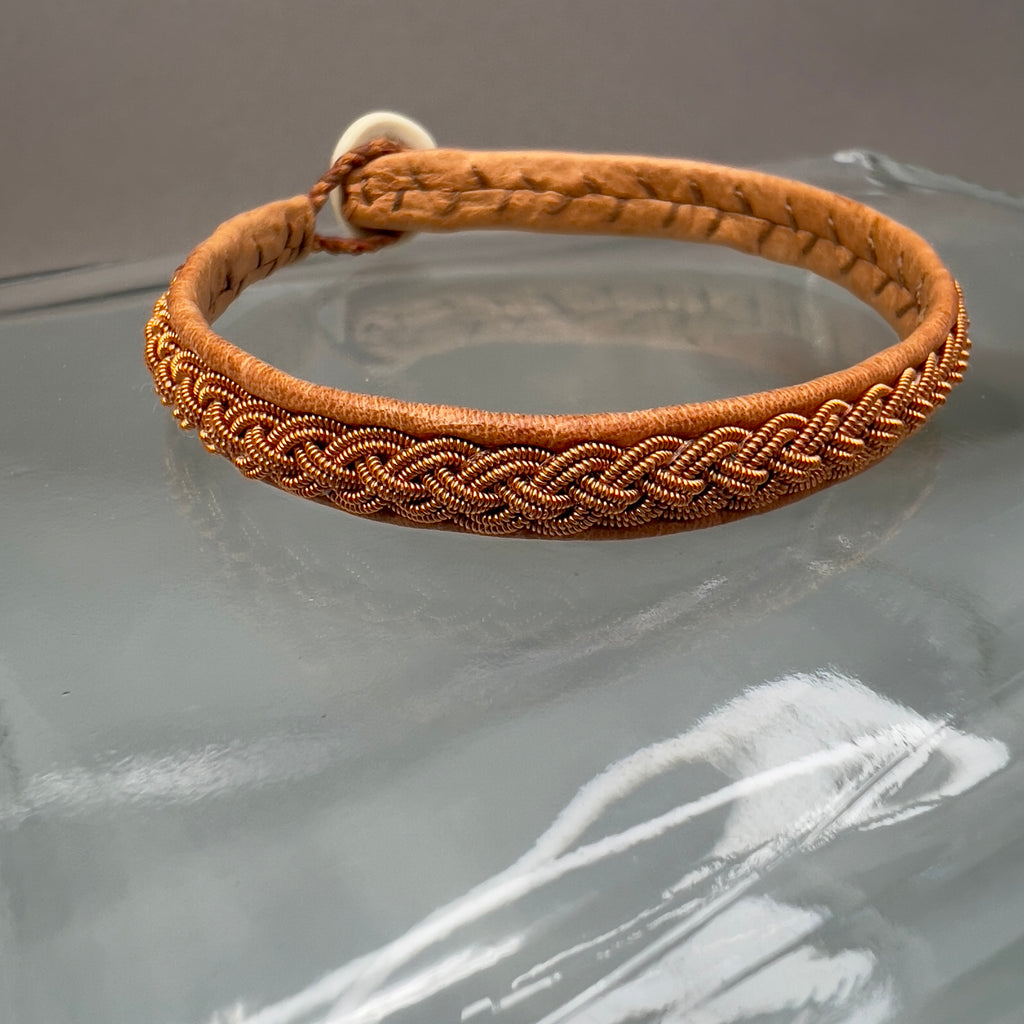 Traditional reindeer leather Lapland Sami bracelet