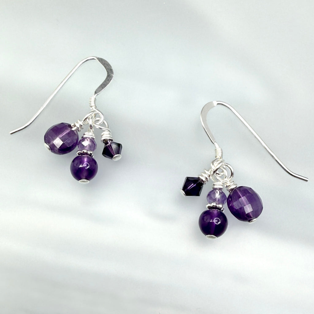 Amethyst cluster Earrings