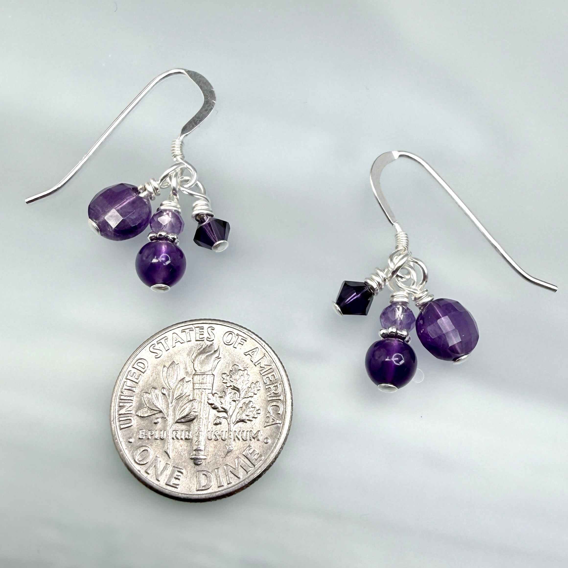 Amethyst cluster Earrings