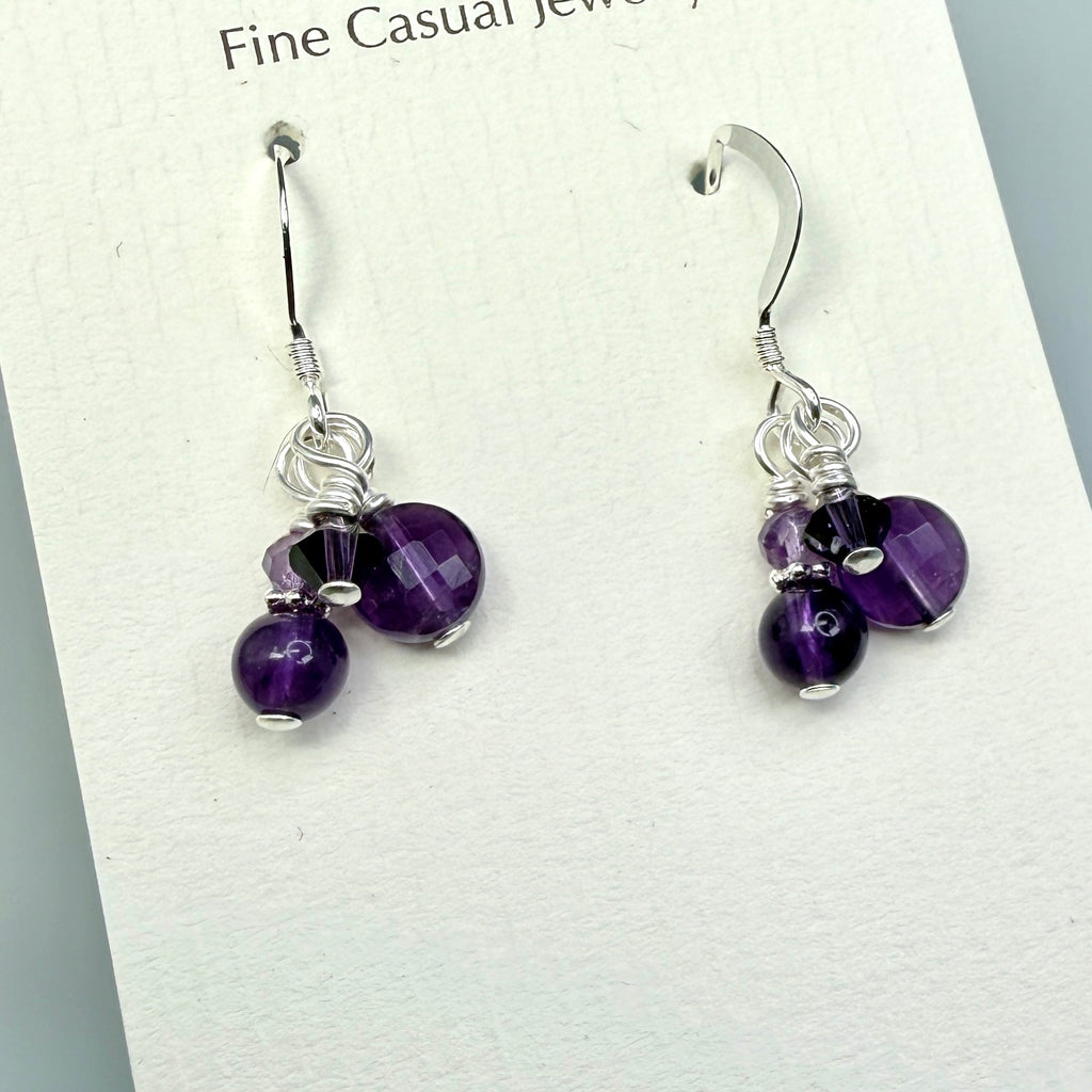 Amethyst cluster Earrings