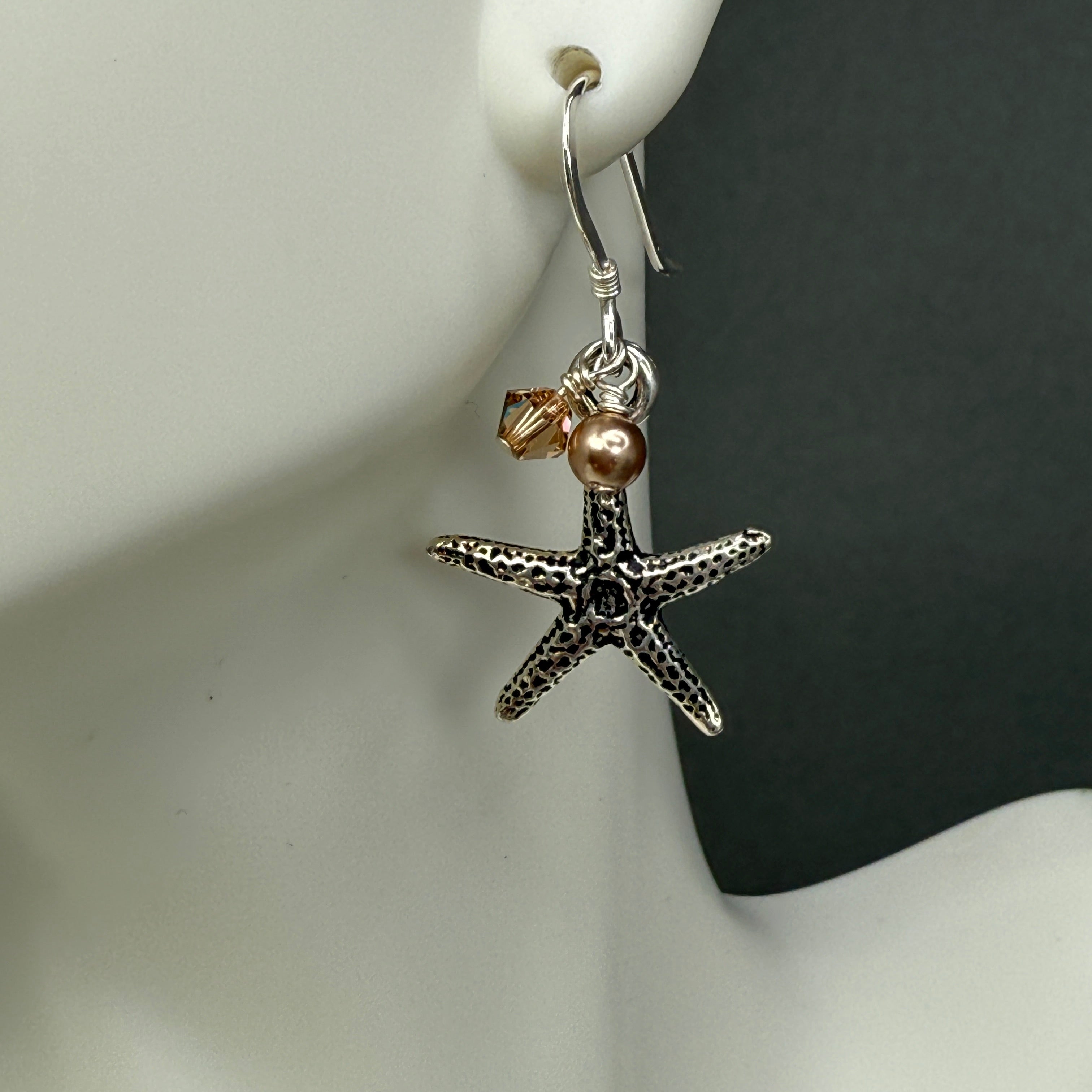 Starfish Necklace and Earrings Set in Sandy Beach