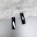 Black Rectangular Crystal Earrings - large