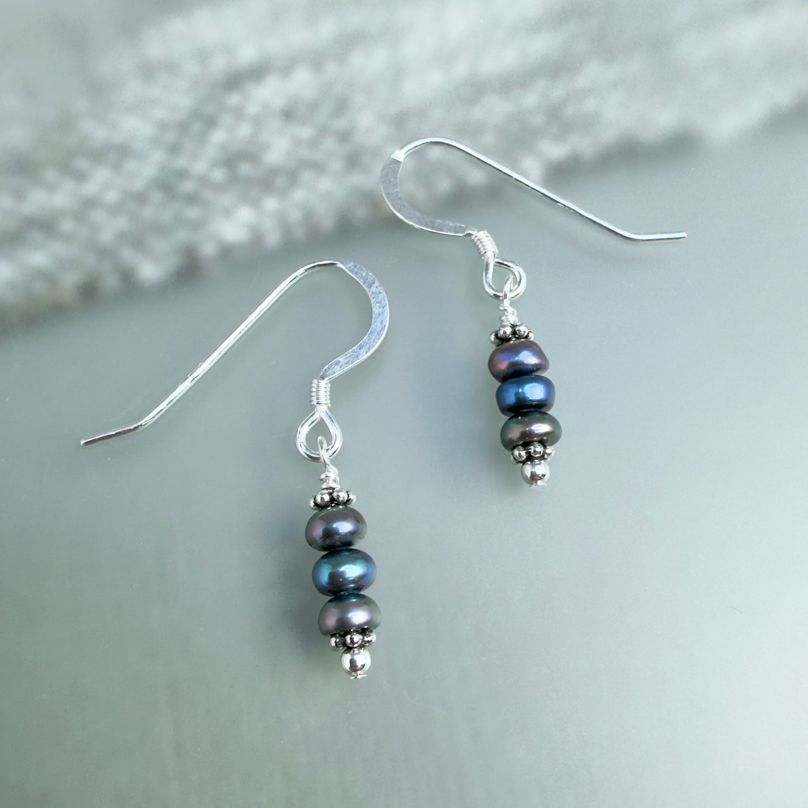 Dark Pearl Stack Earrings