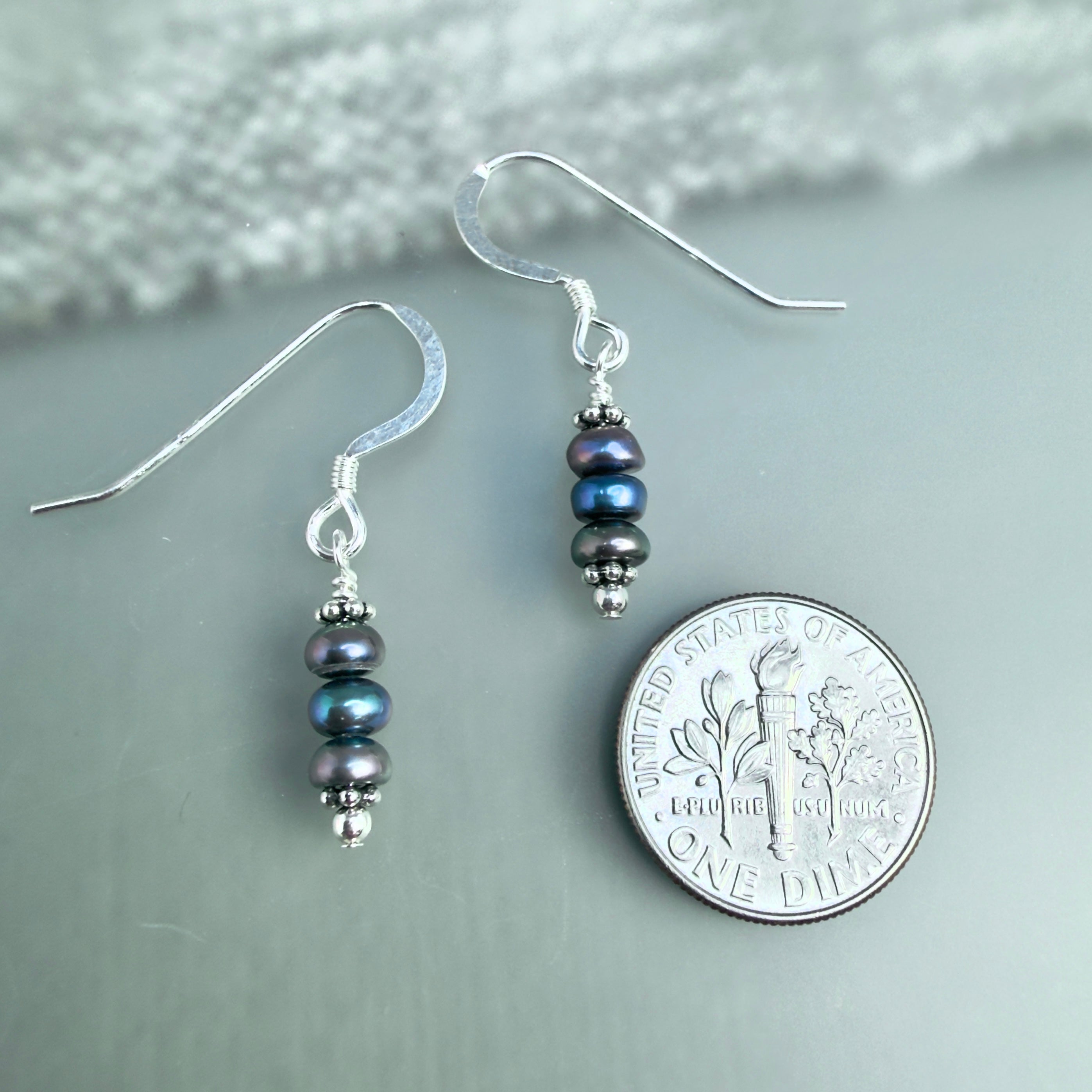 Dark Pearl Stack Earrings