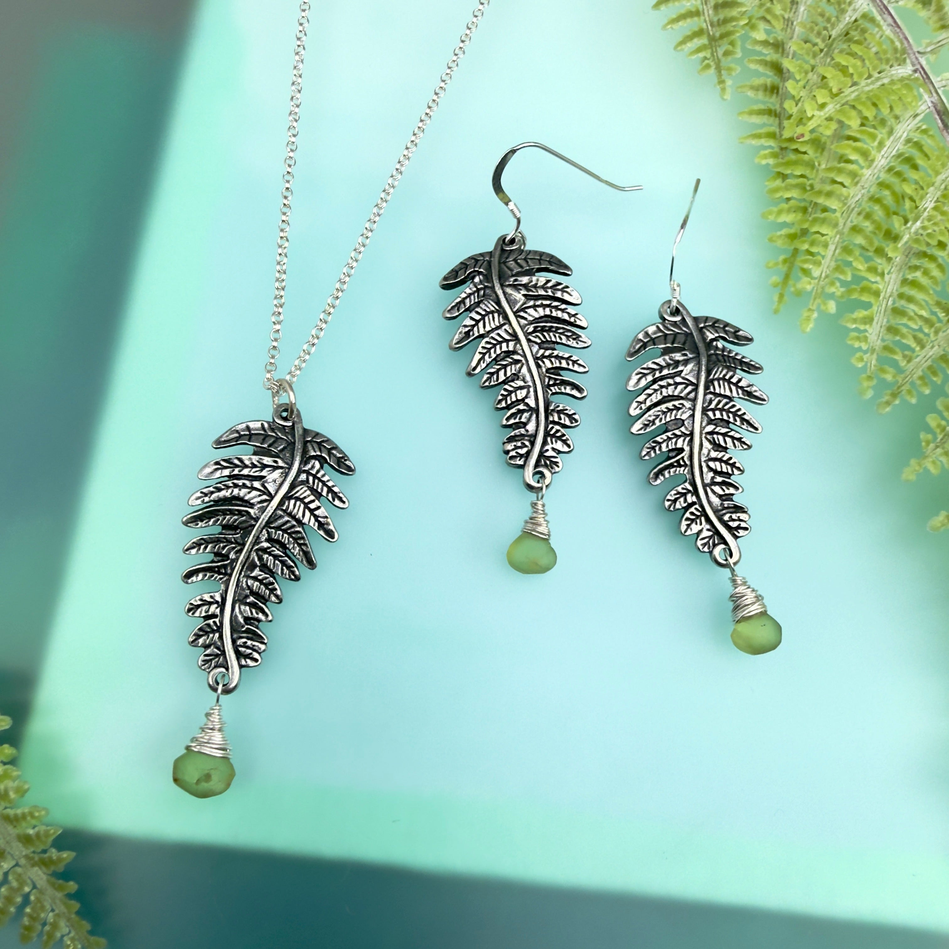 Fern Frond Leaf Earrings