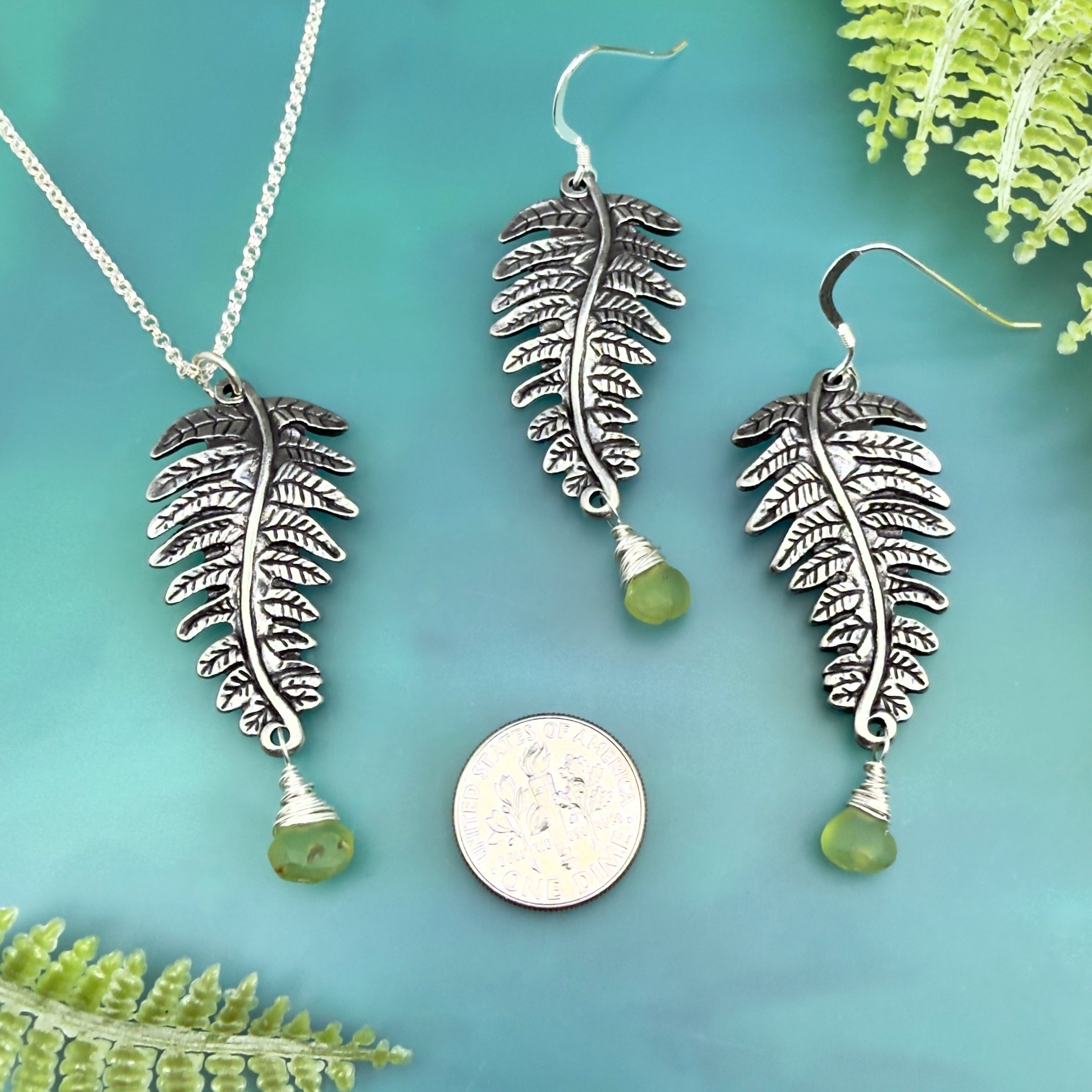 Fern Frond Leaf Earrings