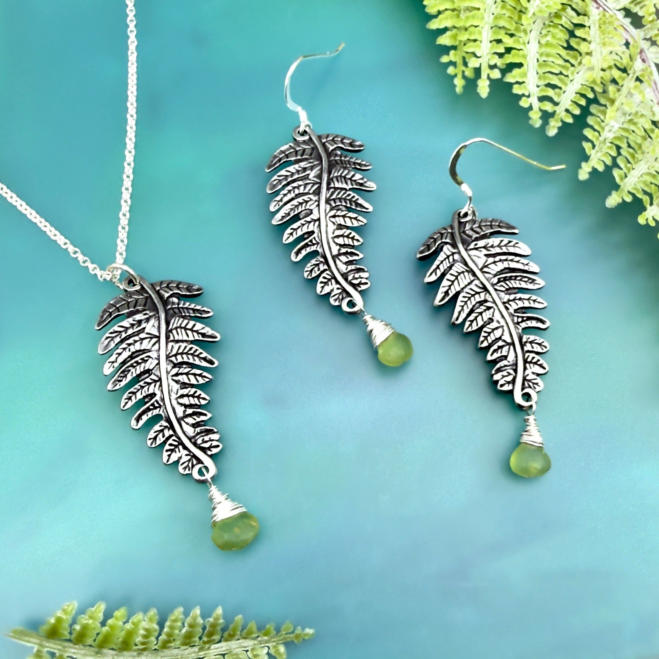 Fern Frond Leaf Earrings