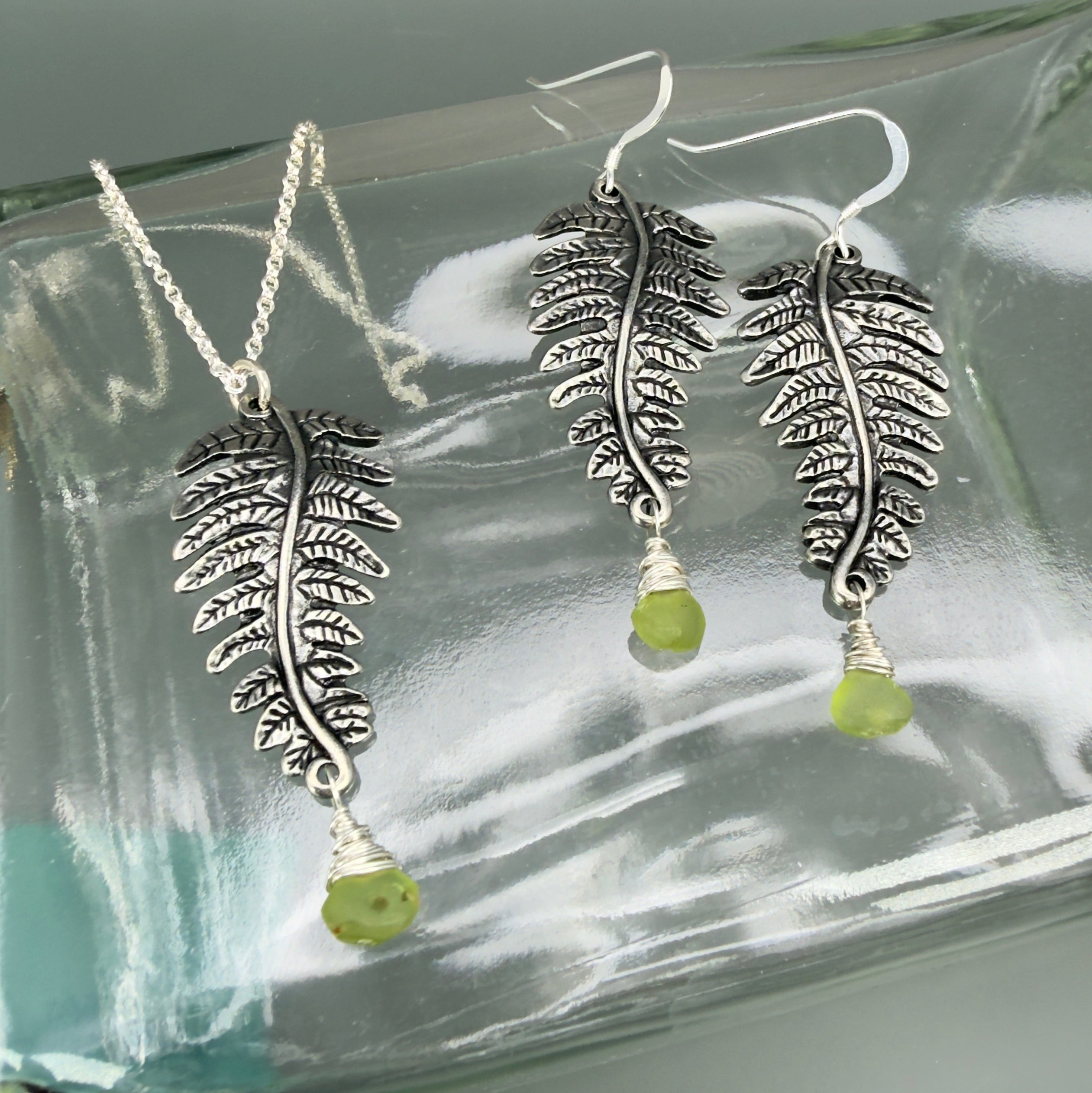 Fern Frond Leaf Earrings