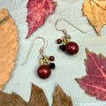 Burgundy and gold earrings