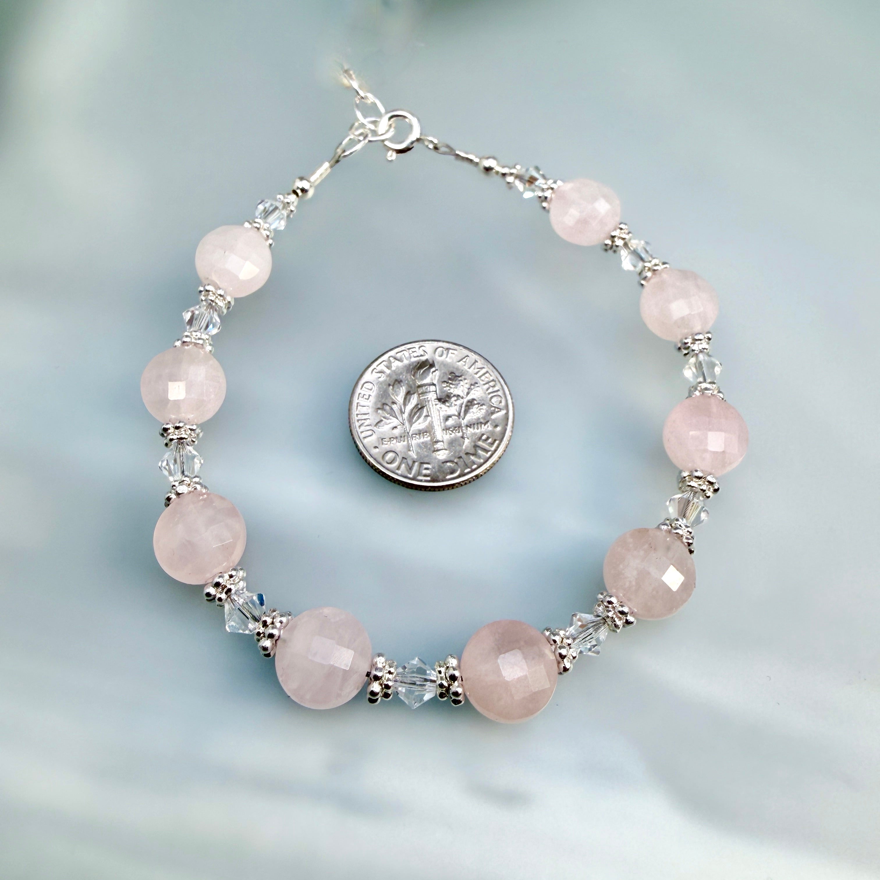 Rose Quartz bracelet with crystals