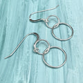 Sterling silver double rings earrings