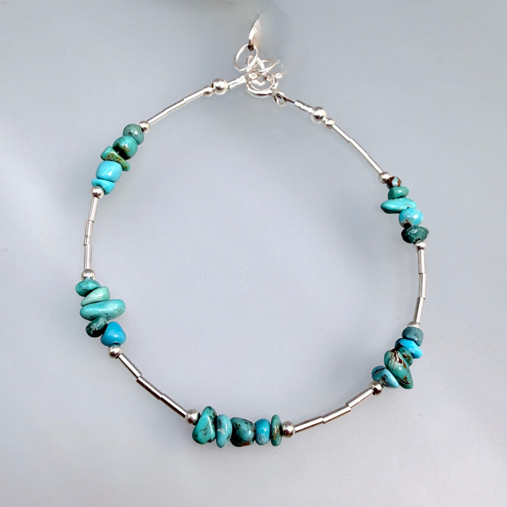 Turquoise and silver bracelet