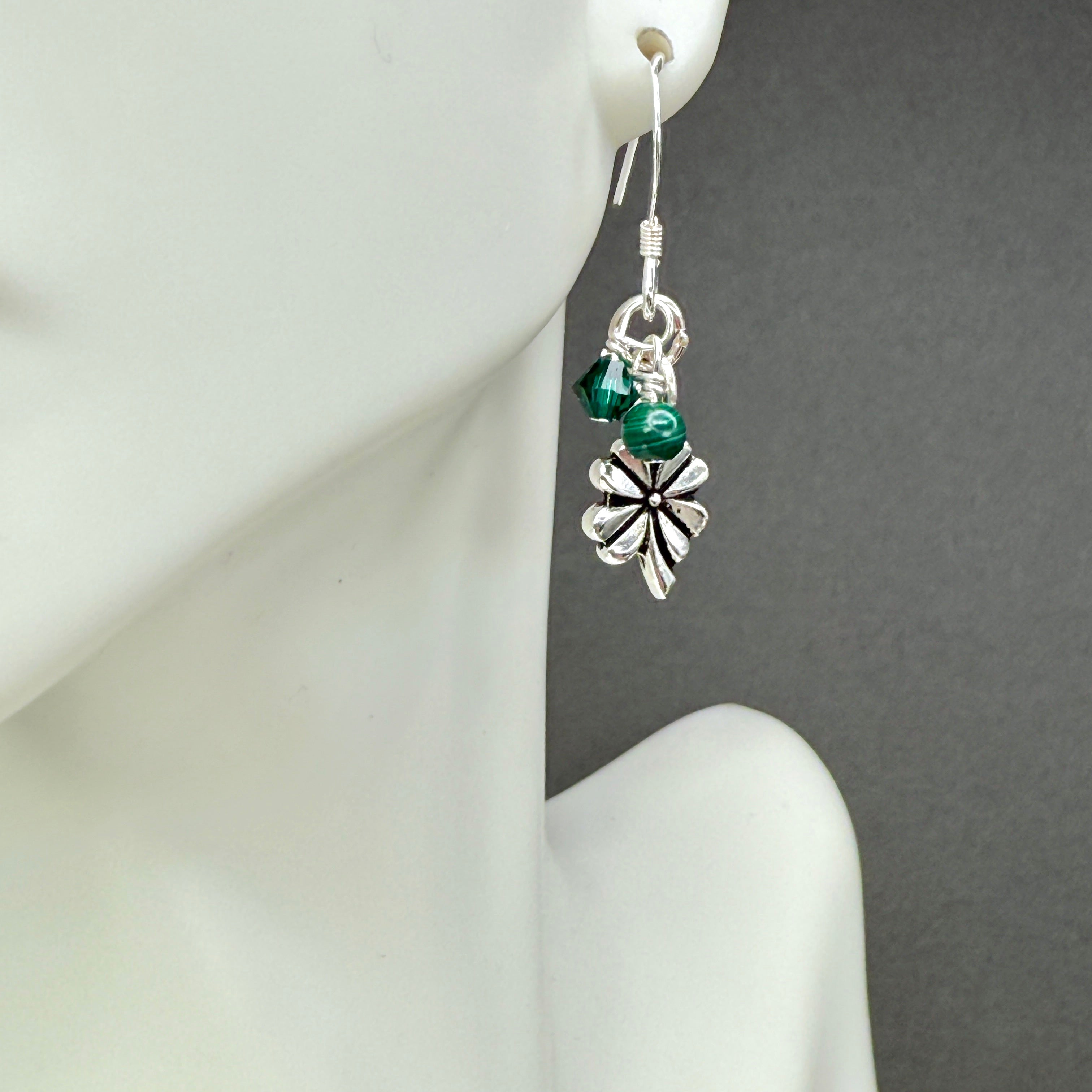 Lucky Four Leaf Clover Set - Chain Necklace and Earrings