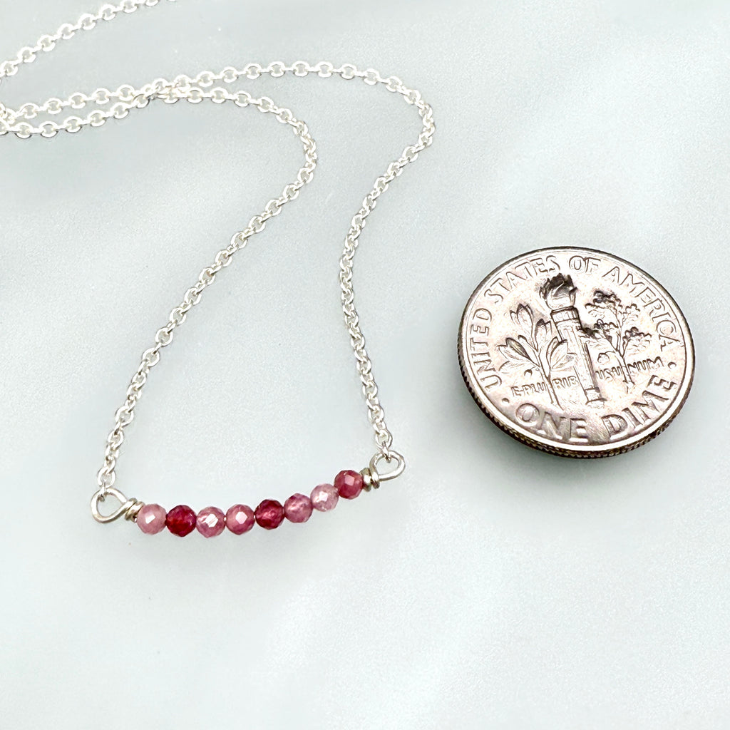 Petite Pink Tourmaline Chain Necklace