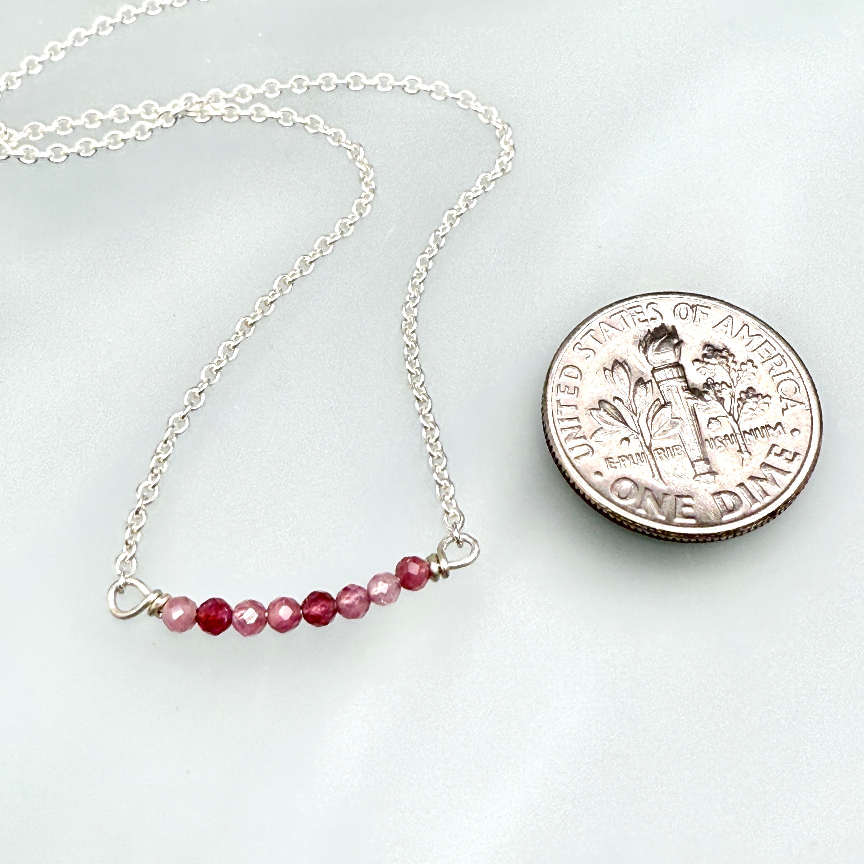 Petite Pink Tourmaline Chain Necklace