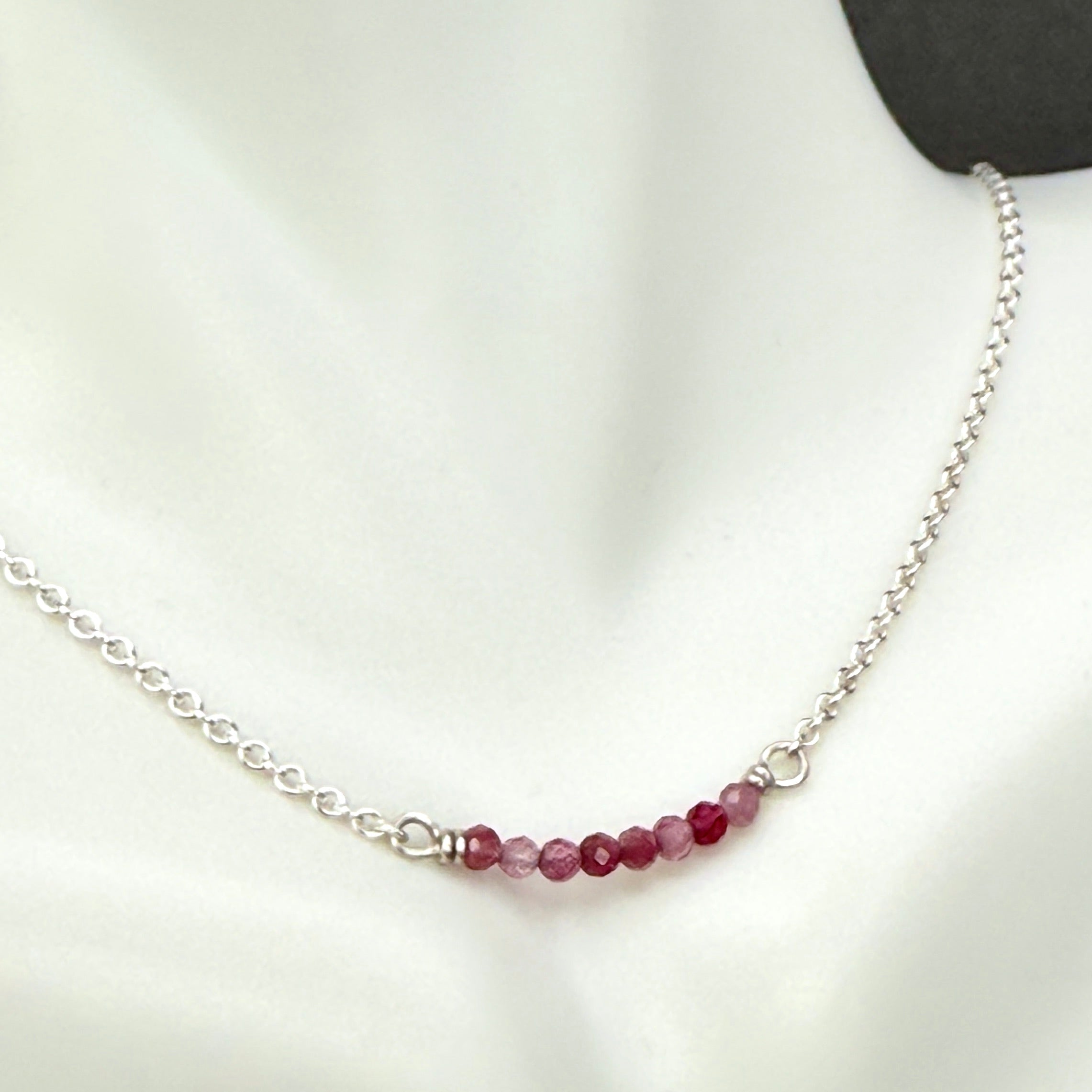 Petite Pink Tourmaline Chain Necklace