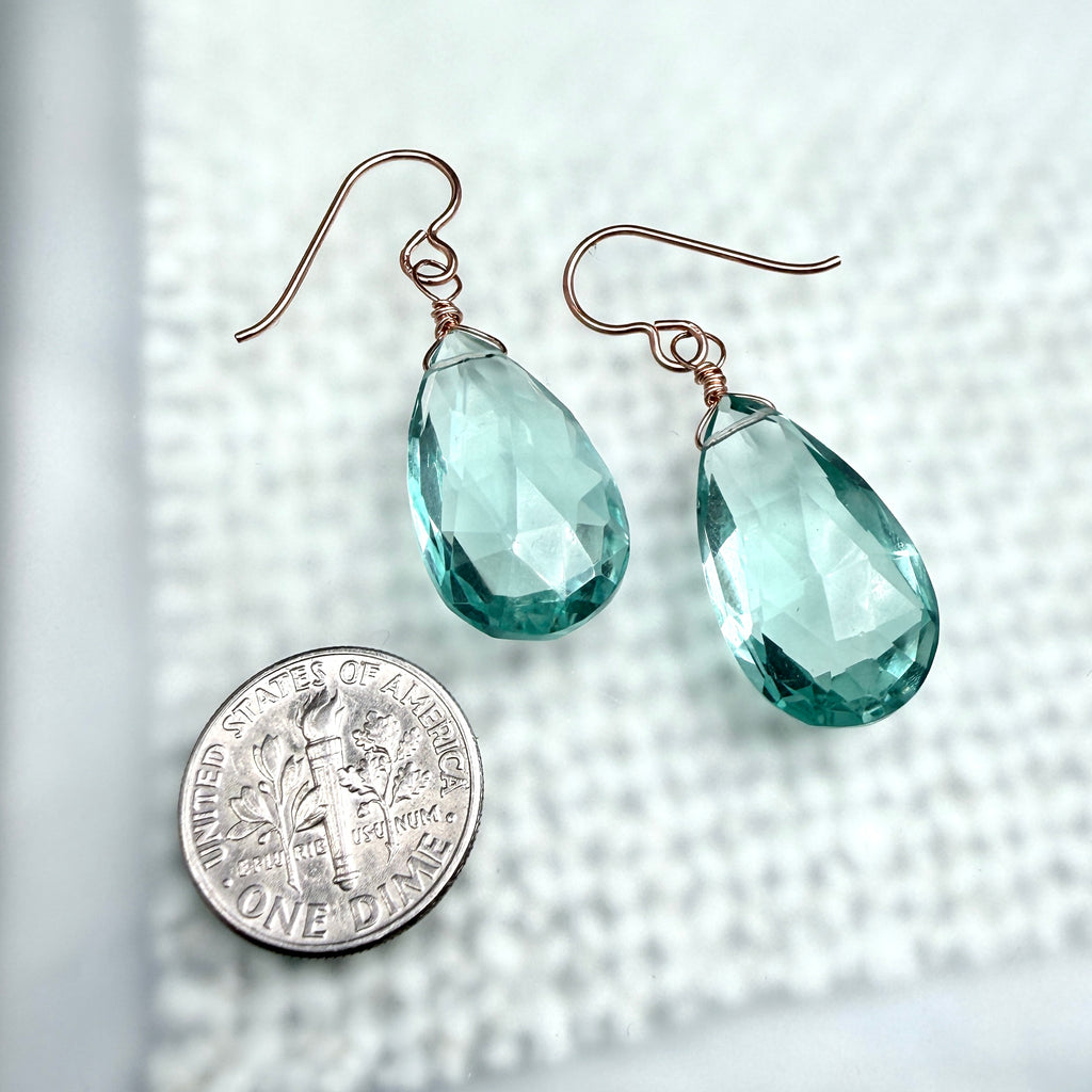 Tropical waters earrings with rose gold