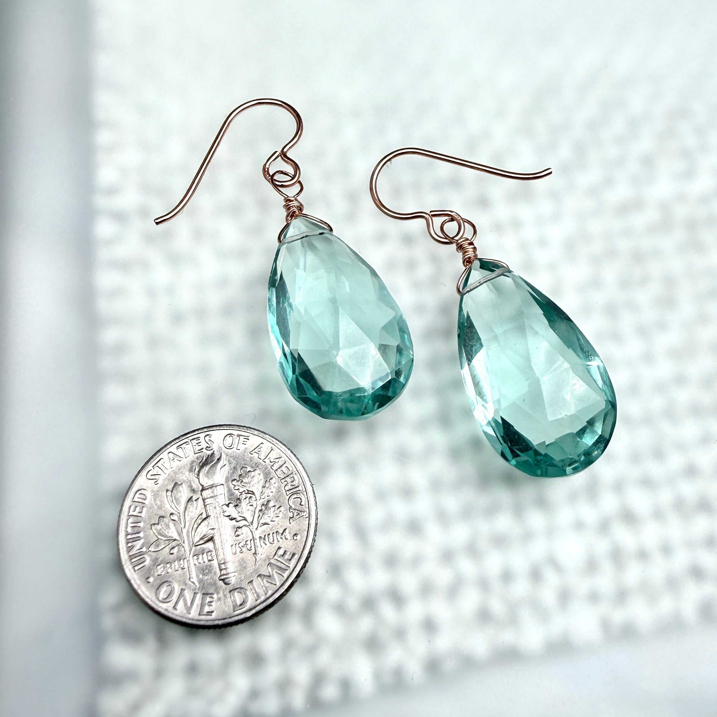 Tropical waters earrings with rose gold