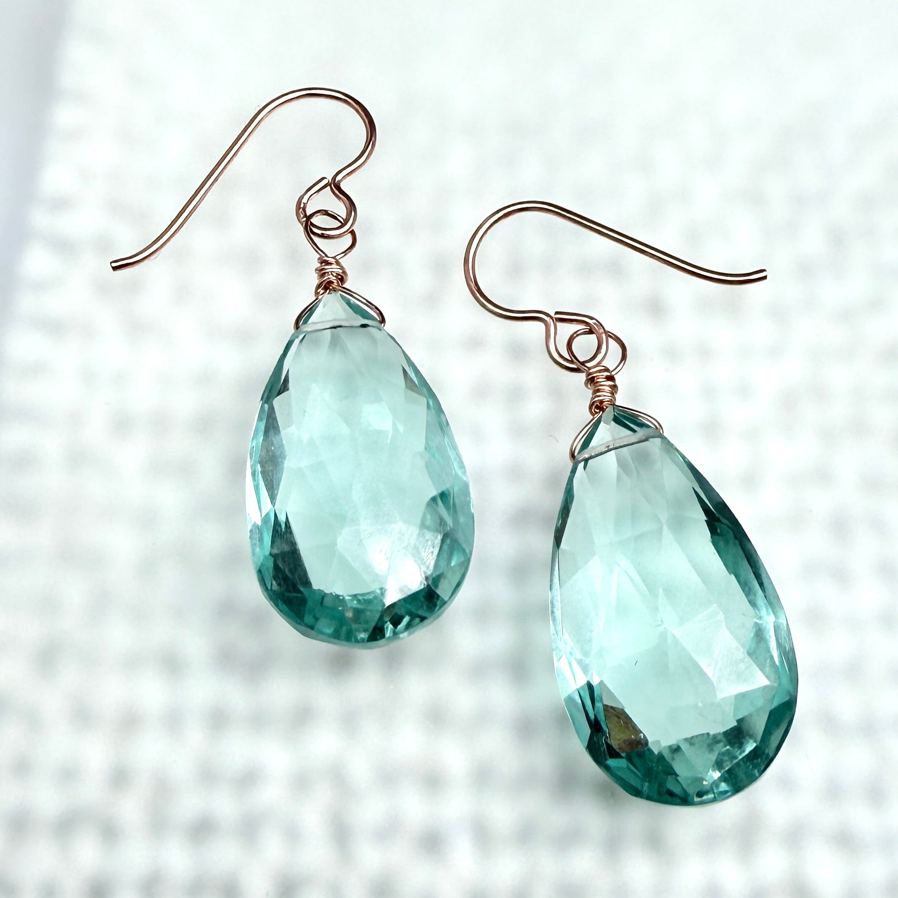 Tropical waters earrings with rose gold