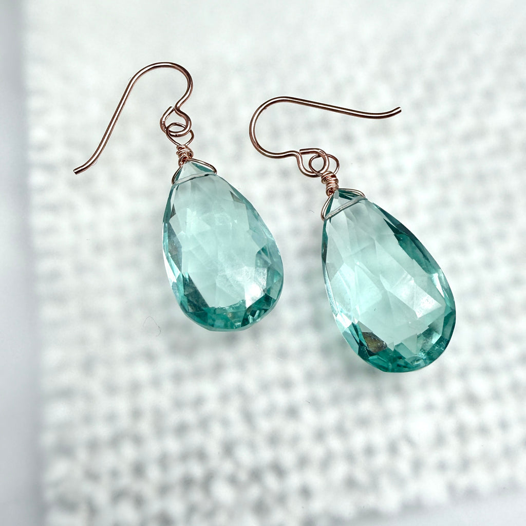 Tropical waters earrings with rose gold