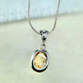 Yellow Labradorite on Sterling silver chain
