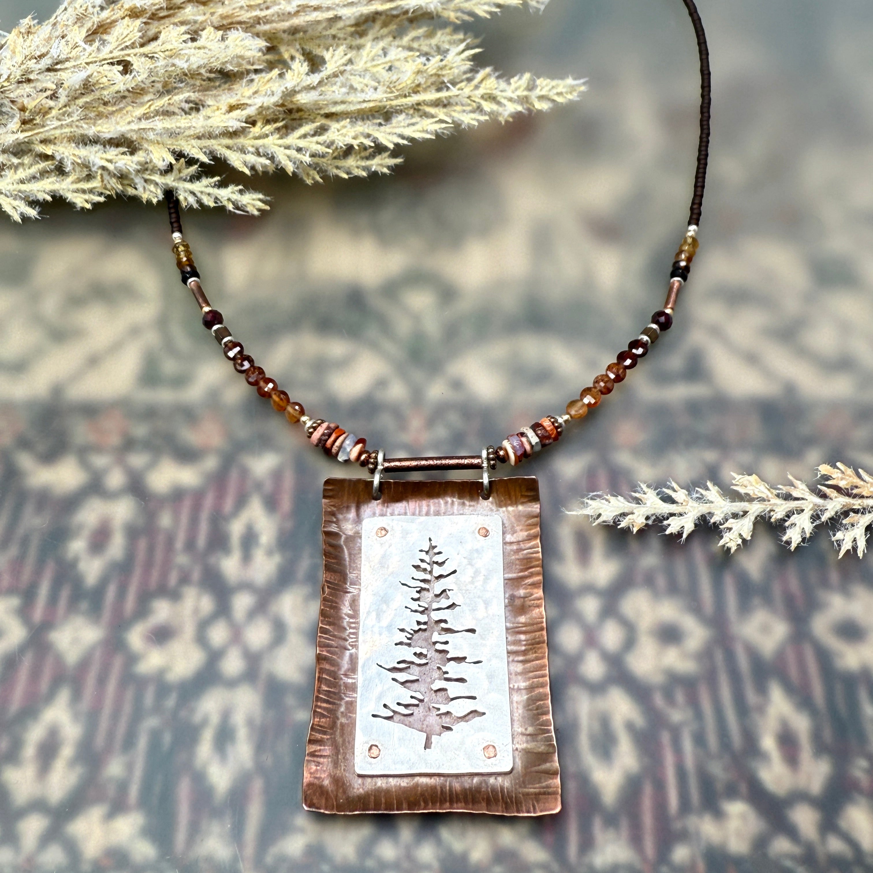 Hand cut original Tree Necklace #521