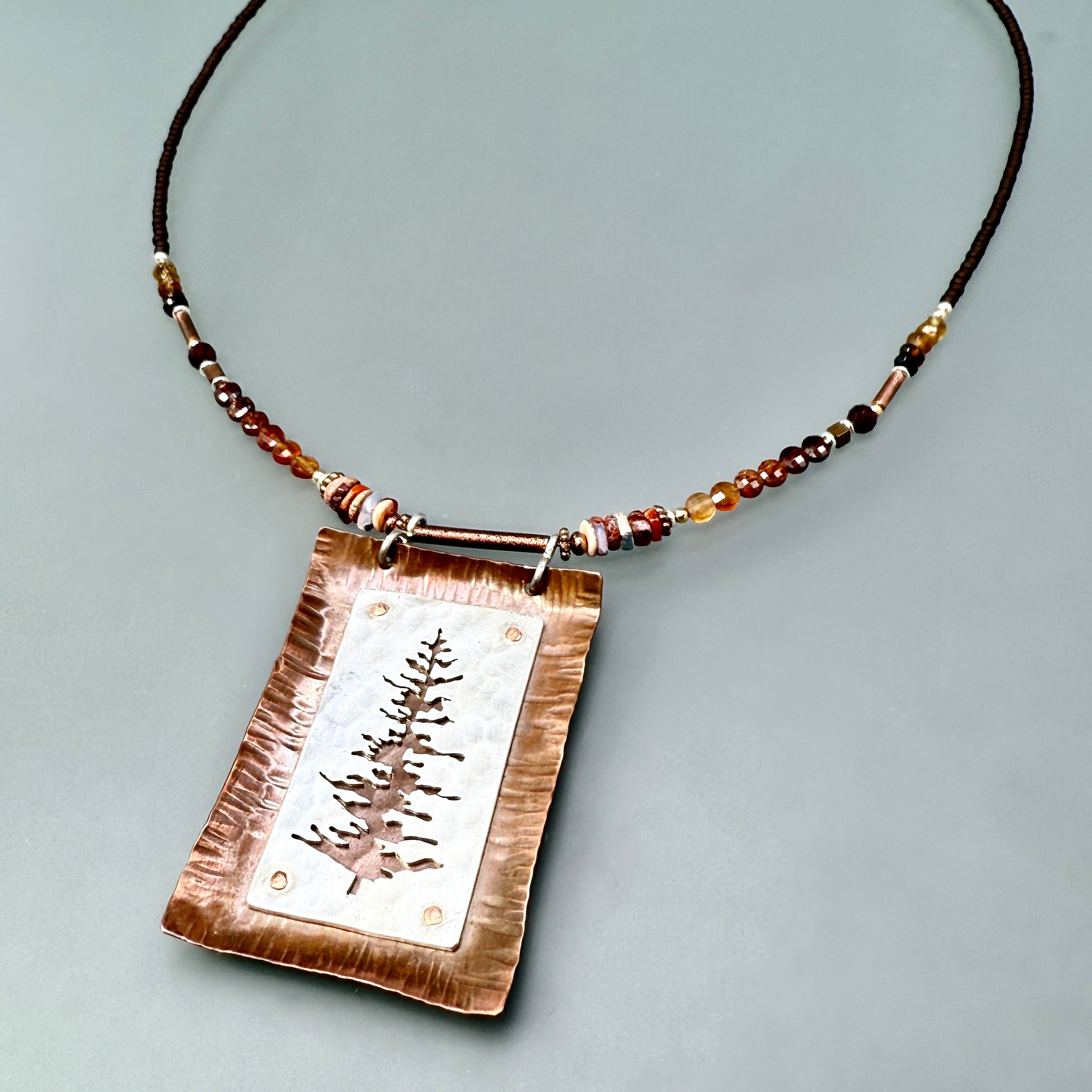 Hand cut original Tree Necklace #521