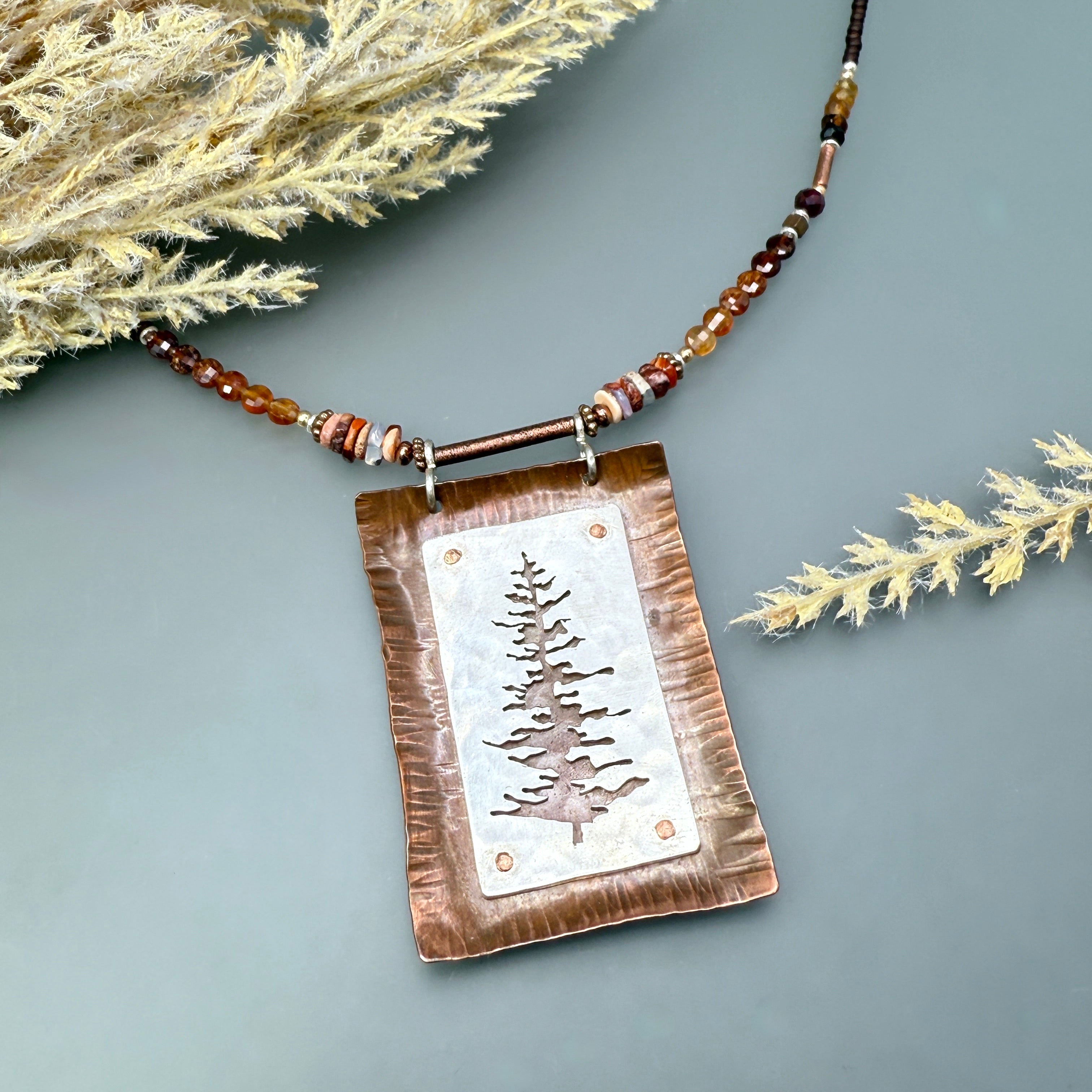 Hand cut original Tree Necklace #521