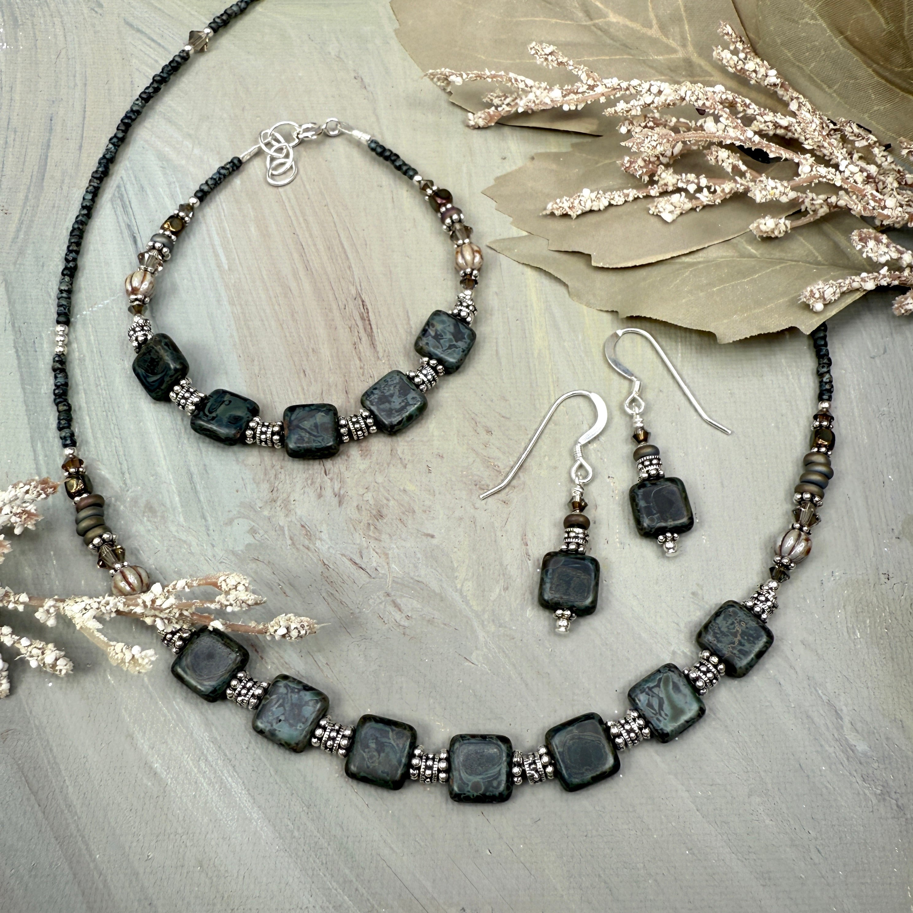 Plaza Tiles Set - Choose from necklace, bracelet, and earrings