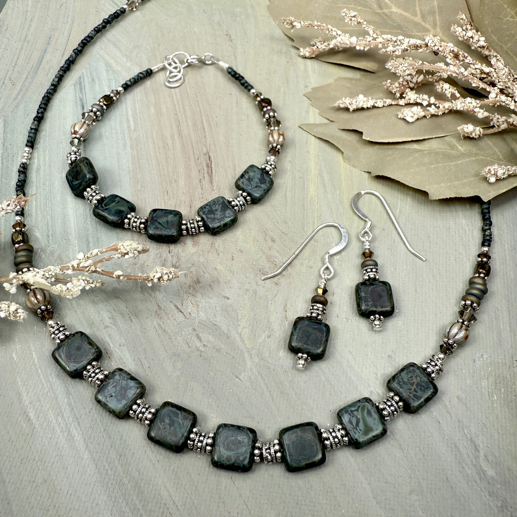 Plaza Tiles Set - Choose from necklace, bracelet, and earrings
