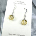 Lemon Quartz Faceted Cube Earrings