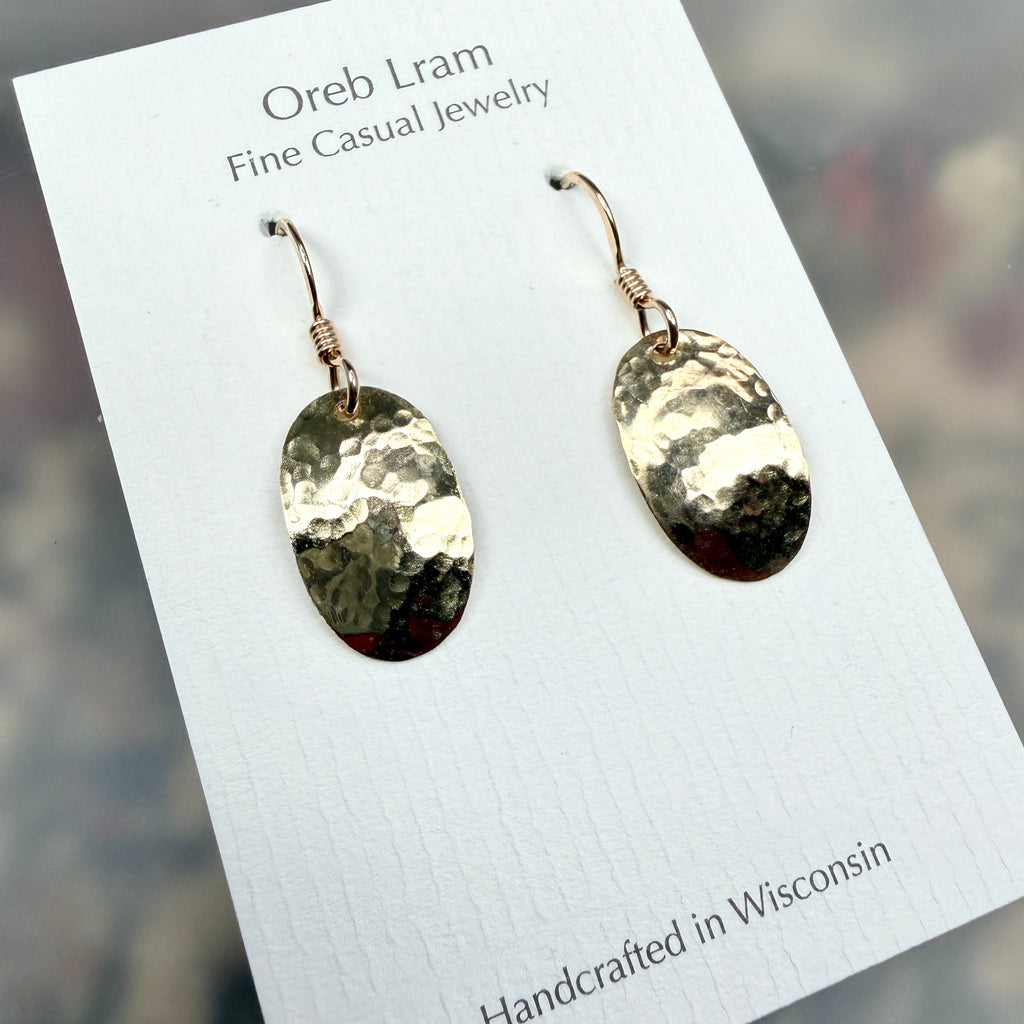 Hammered brass earrings