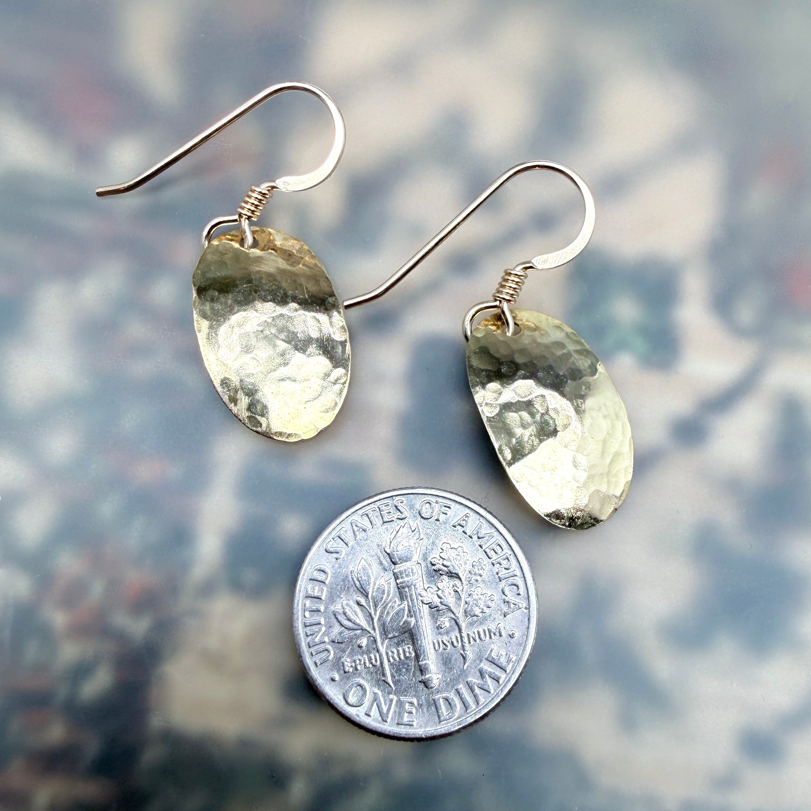 Hammered brass earrings