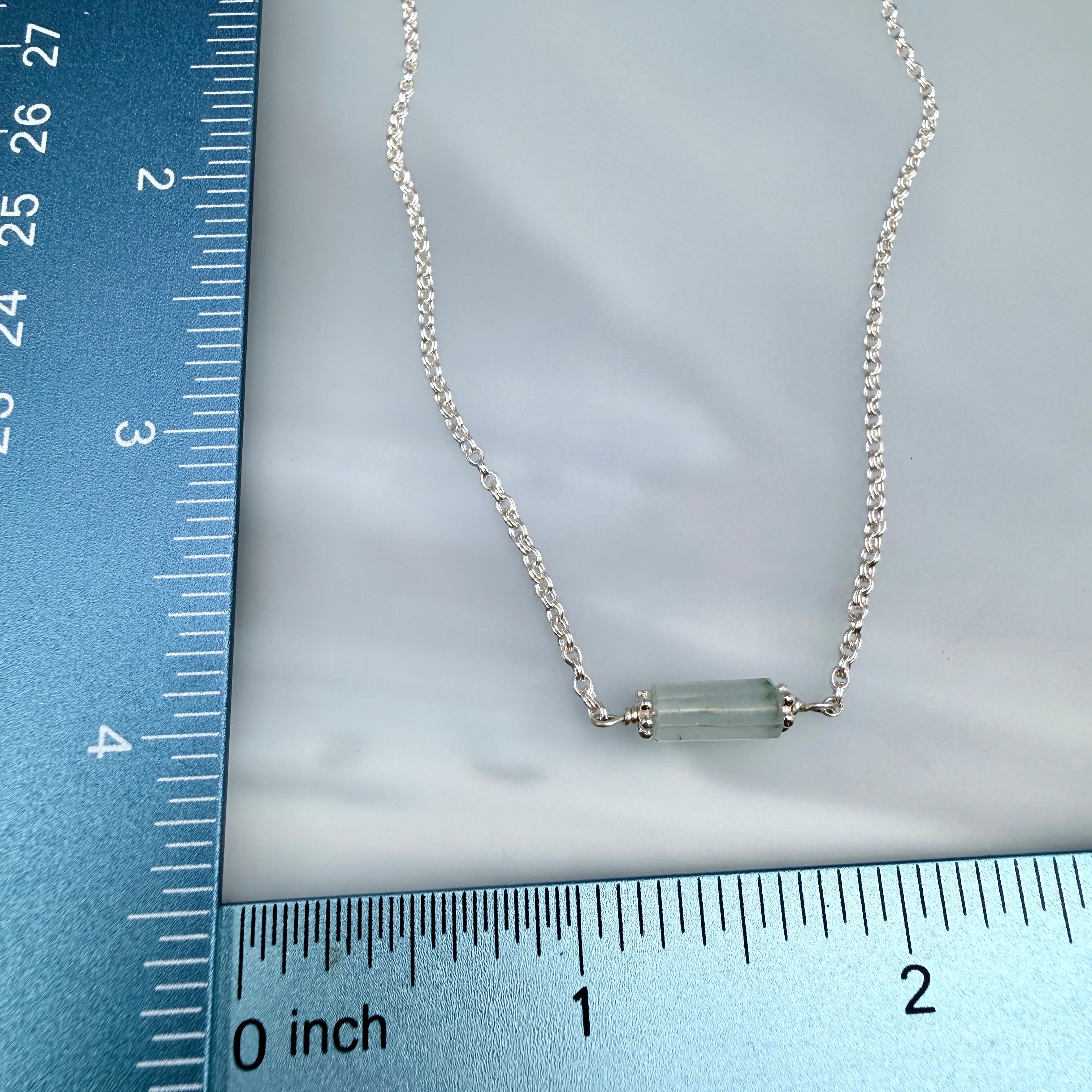 Aquamarine and silver necklace