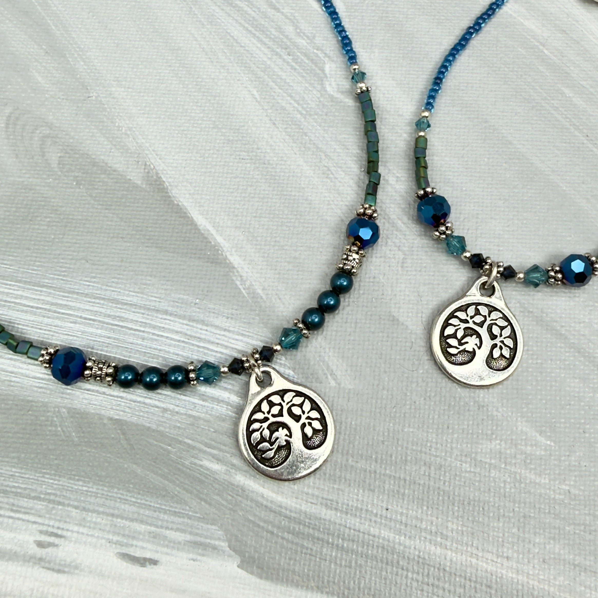 SALE! Blue Tree Necklace and Bracelet Set