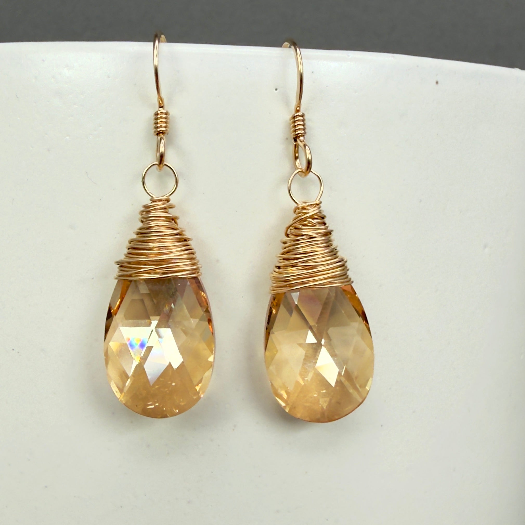 Crystal Earrings - Champagne or Whiskey