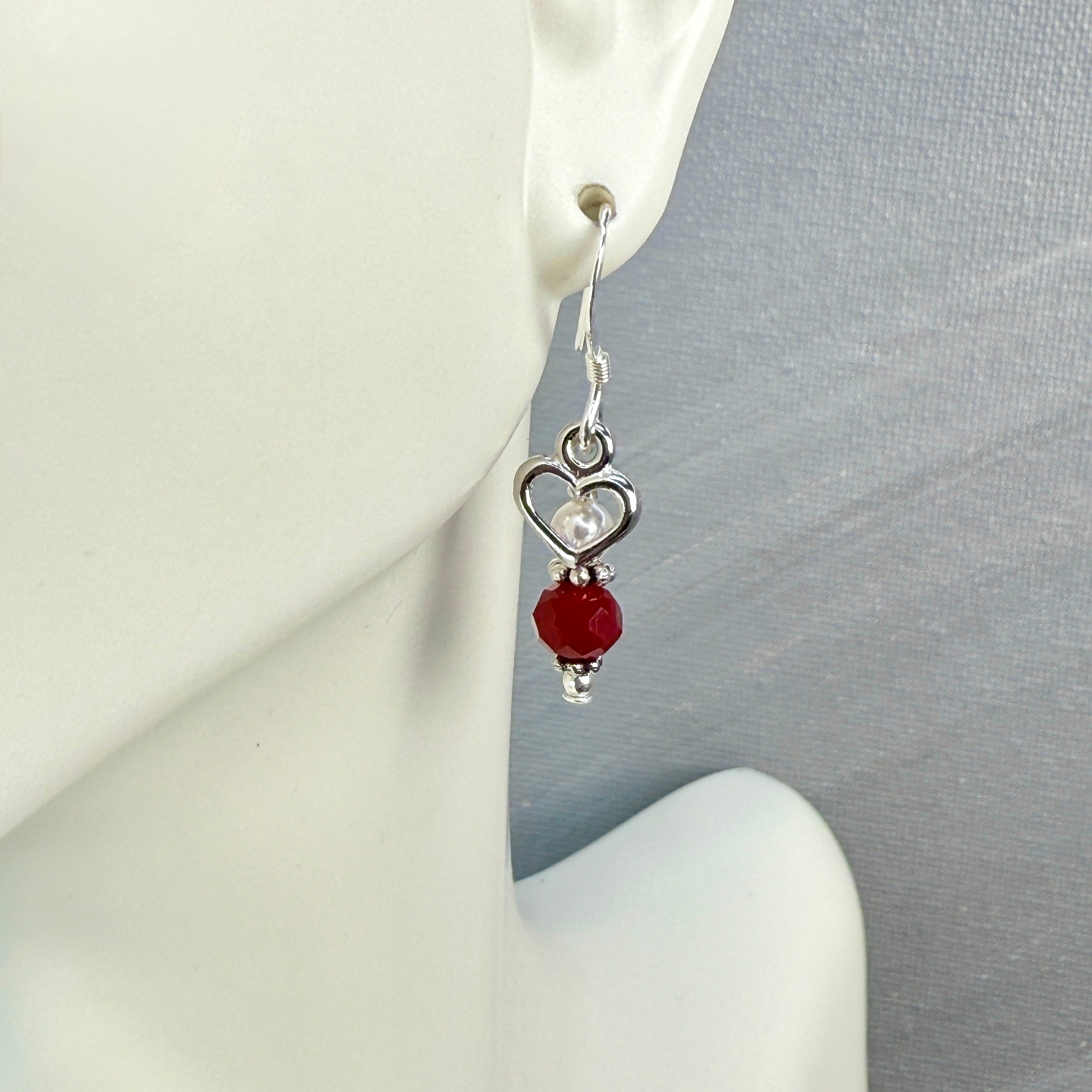 Red Heart Necklace and Earrings