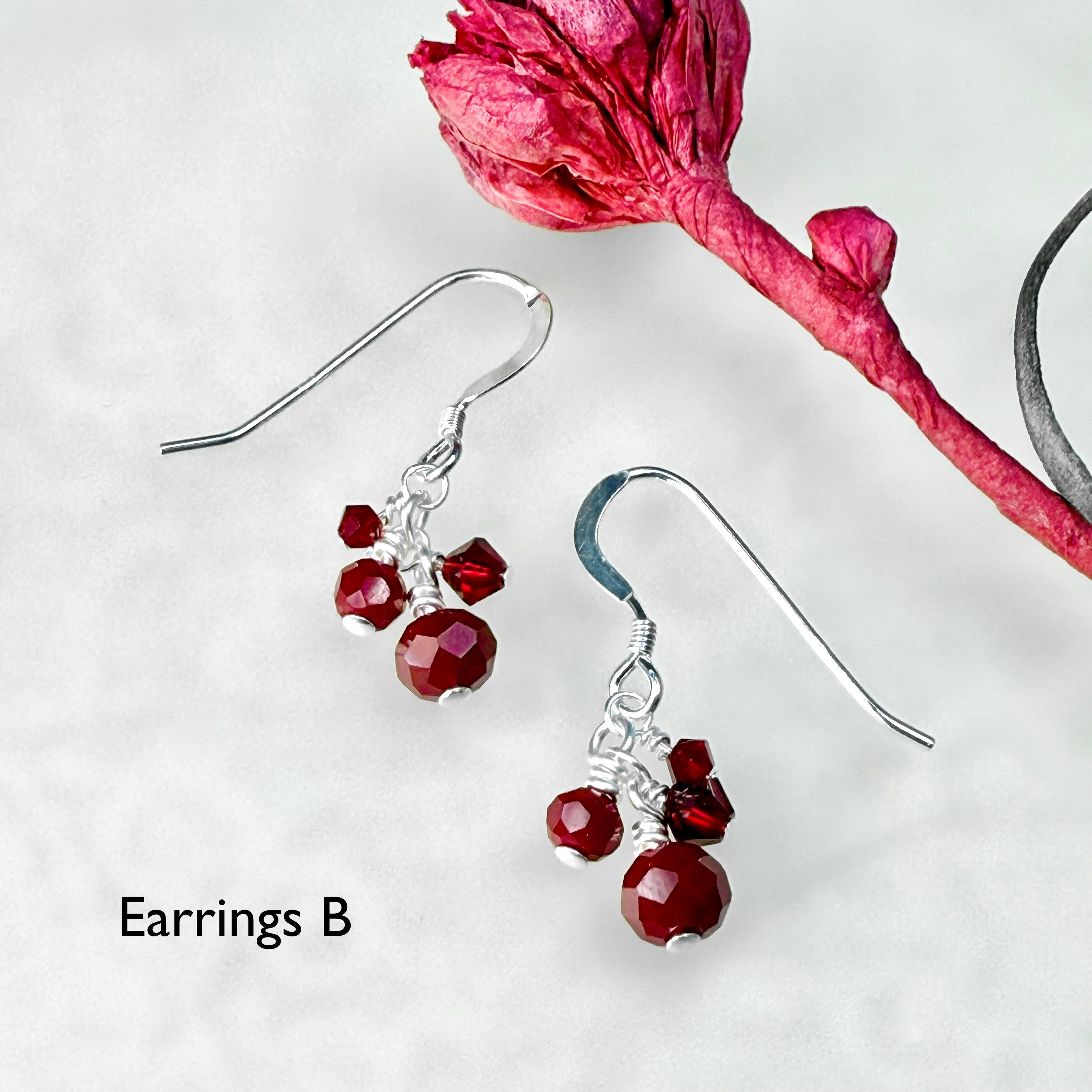 Red Heart Necklace and Earrings