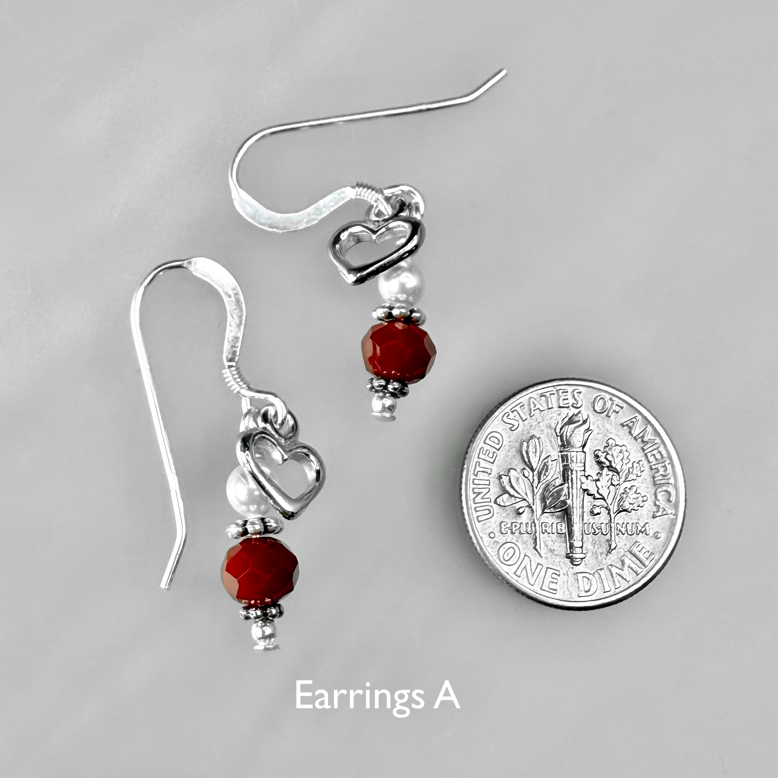 Red Heart Necklace and Earrings