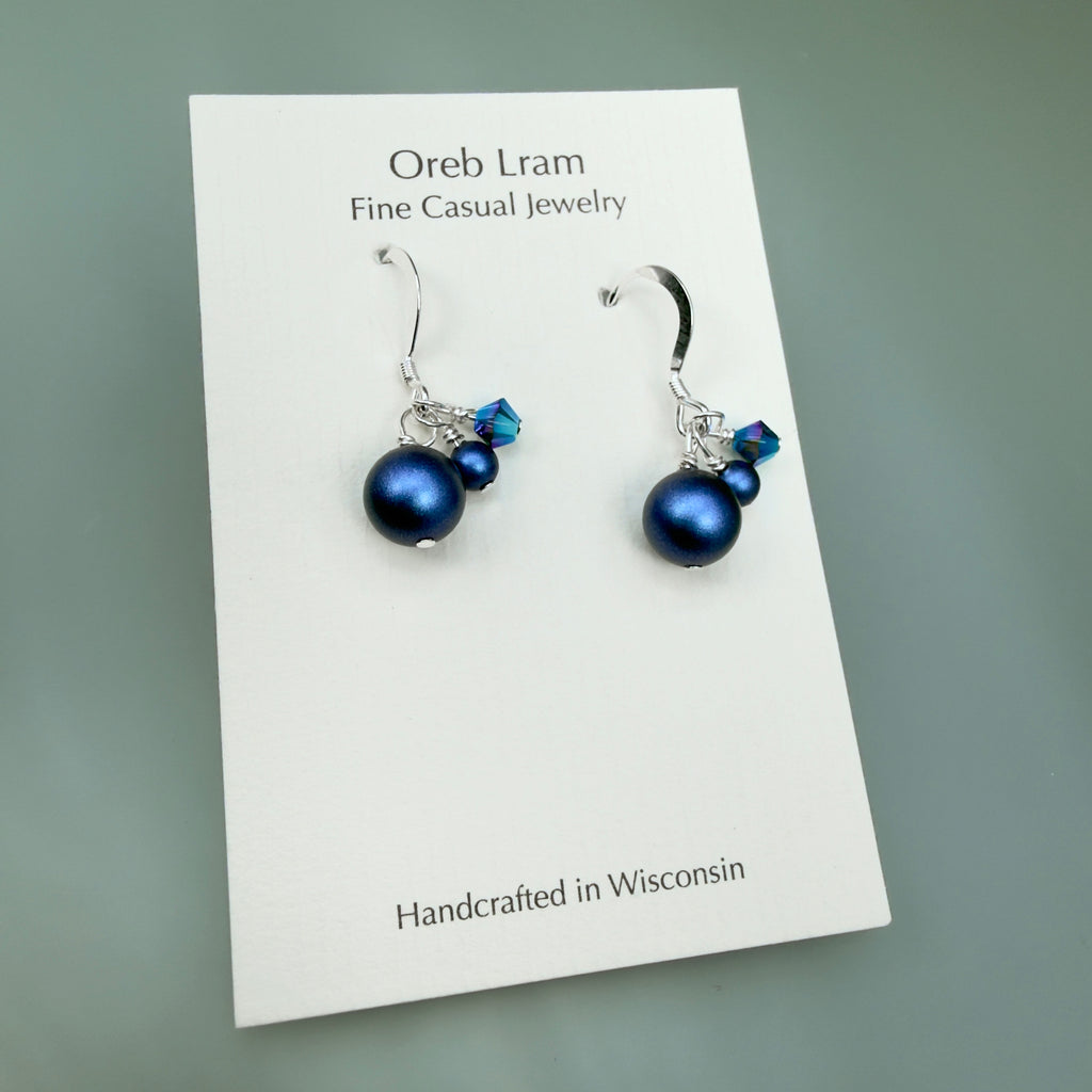 Arctic Ocean shimmer cluster earrings